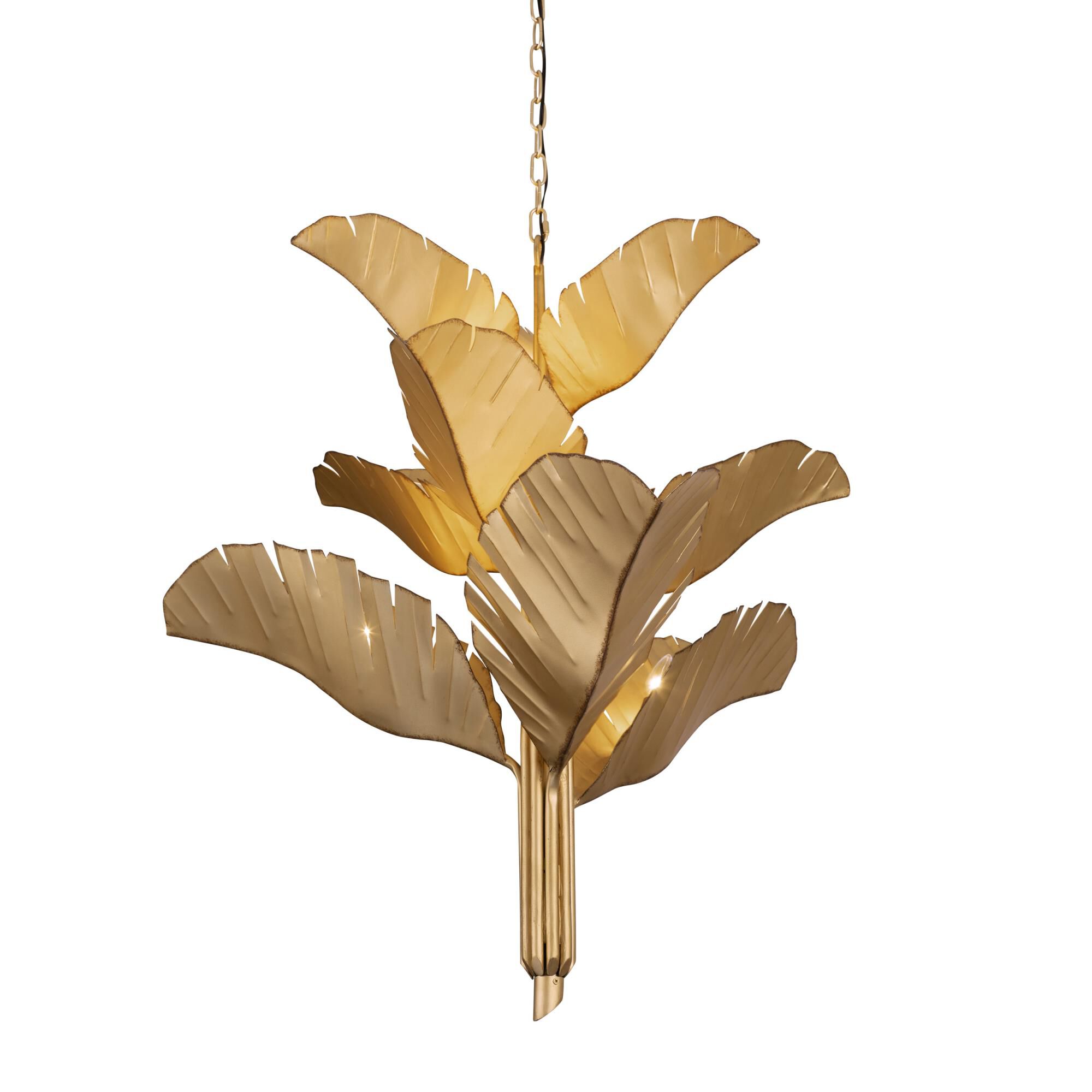 Banana Leaf 35 Inch 9 Light Chandelier by Varaluz