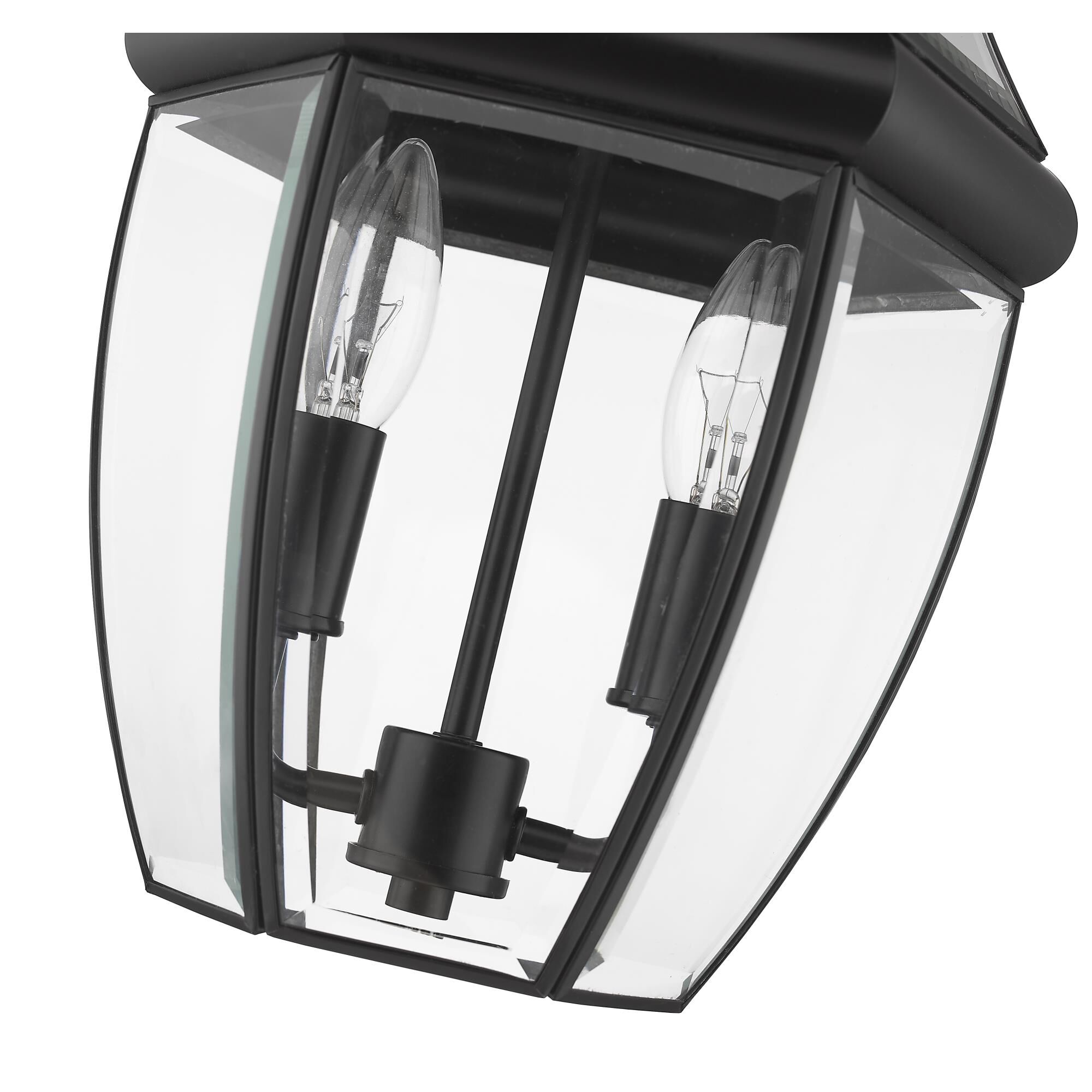 Shown in Black finish and Glass shade