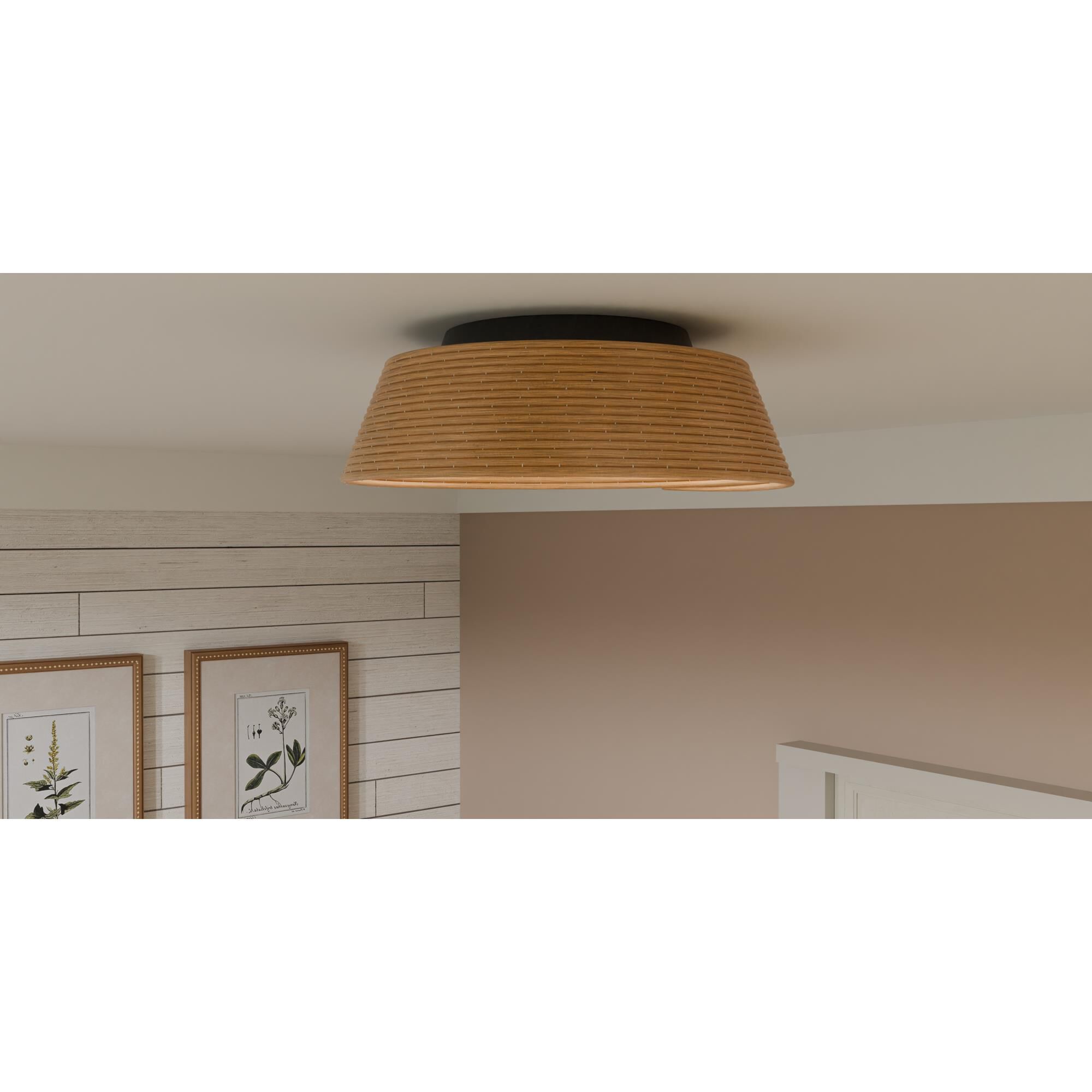 Shown in Matte Black finish and Bamboo shade