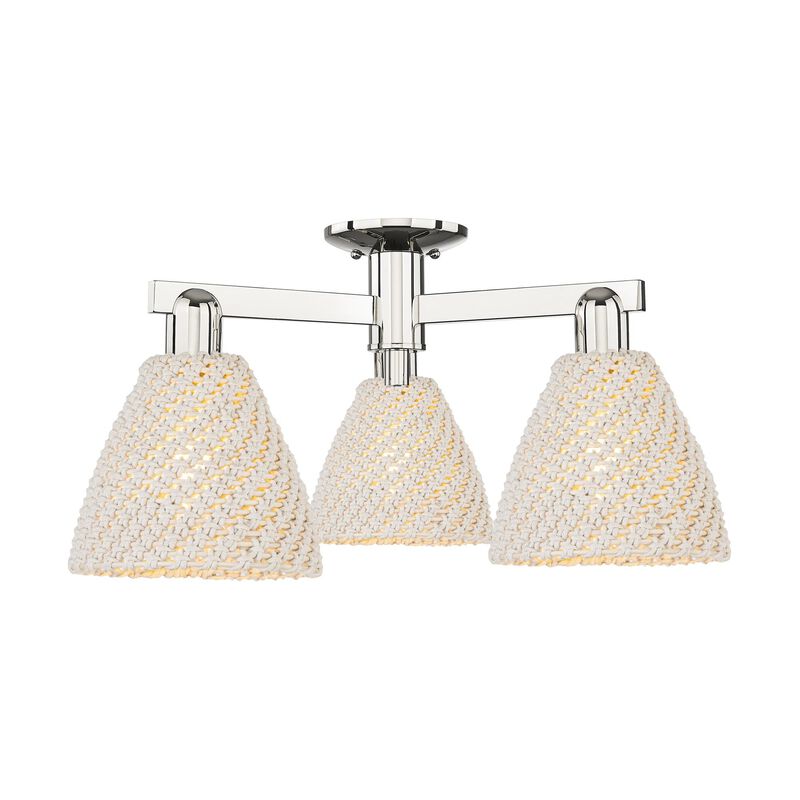 Bruno Marashlian Natural Ballston Dome 25 Inch Semi Flush Mount by Innovations Lighting