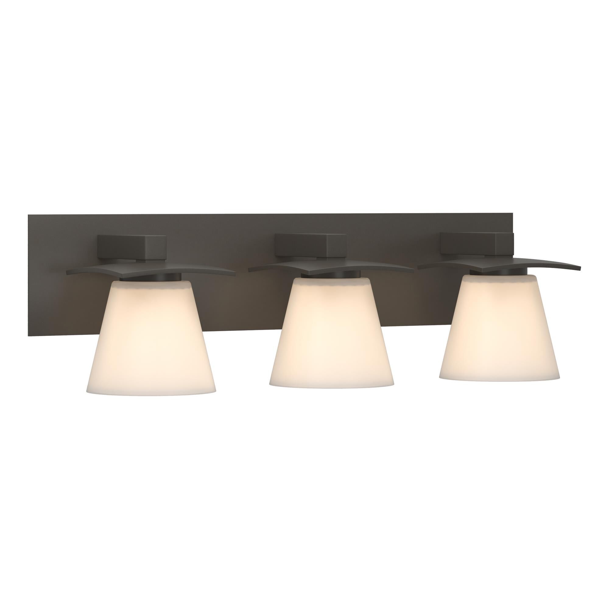Shown in Dark Smoke finish and Opal glass