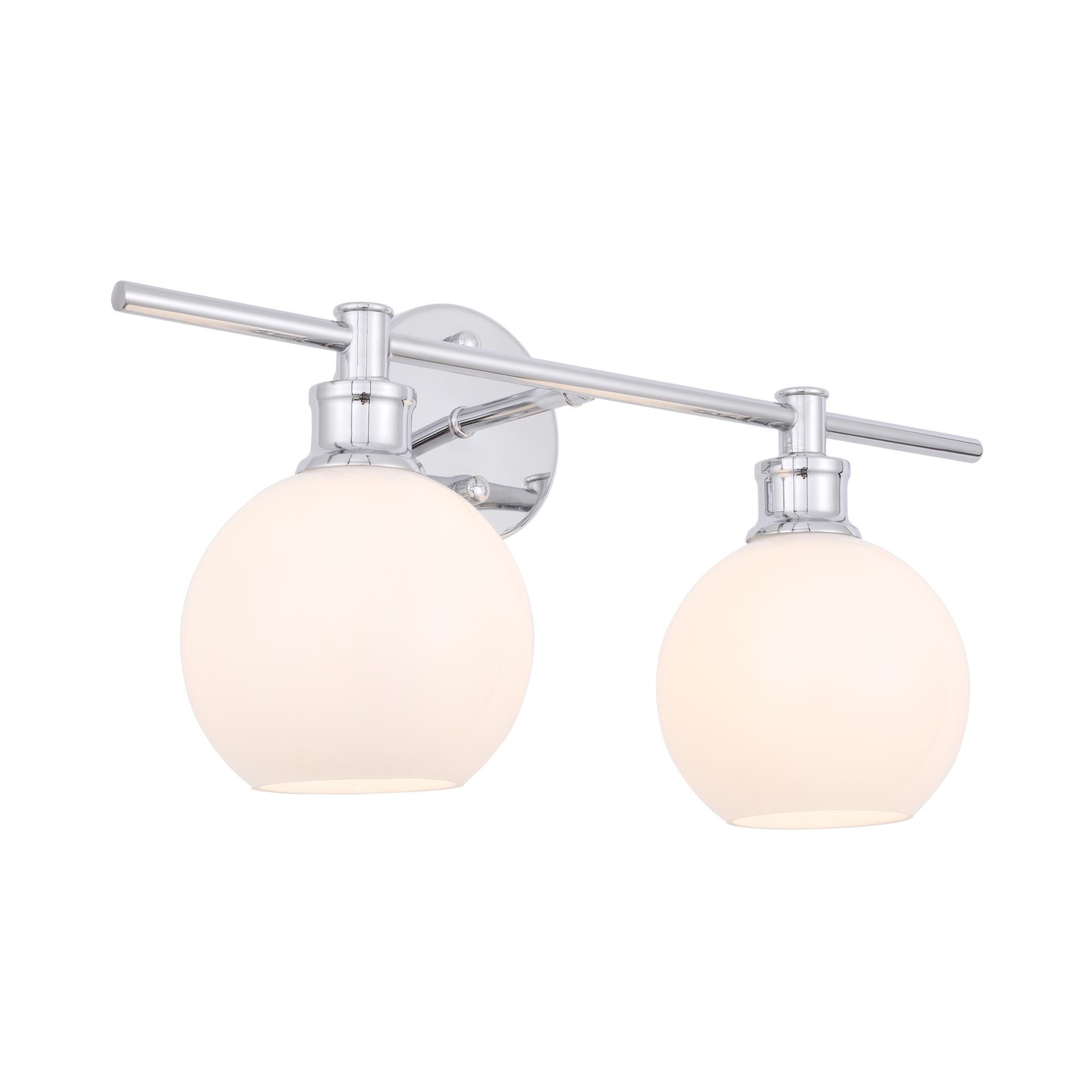 Shown in Chrome finish and Frosted White  glass