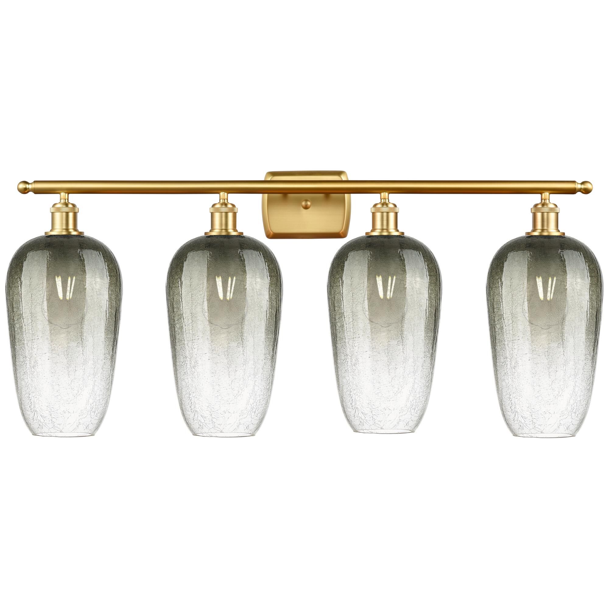 Shown in Satin Gold finish and Slate glass