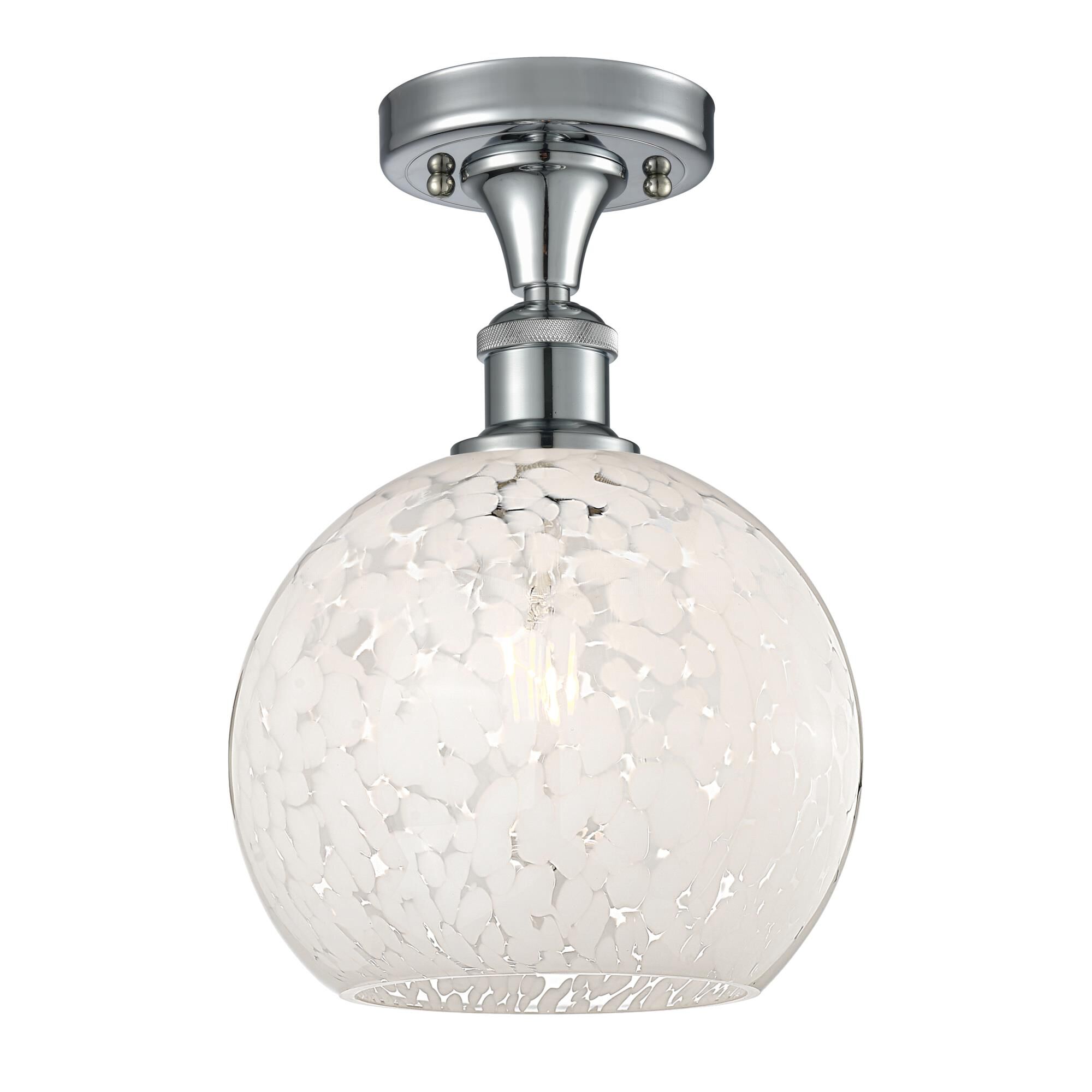 Bruno Marashlian White Mouchette 8 Inch Semi Flush Mount by Innovations Lighting