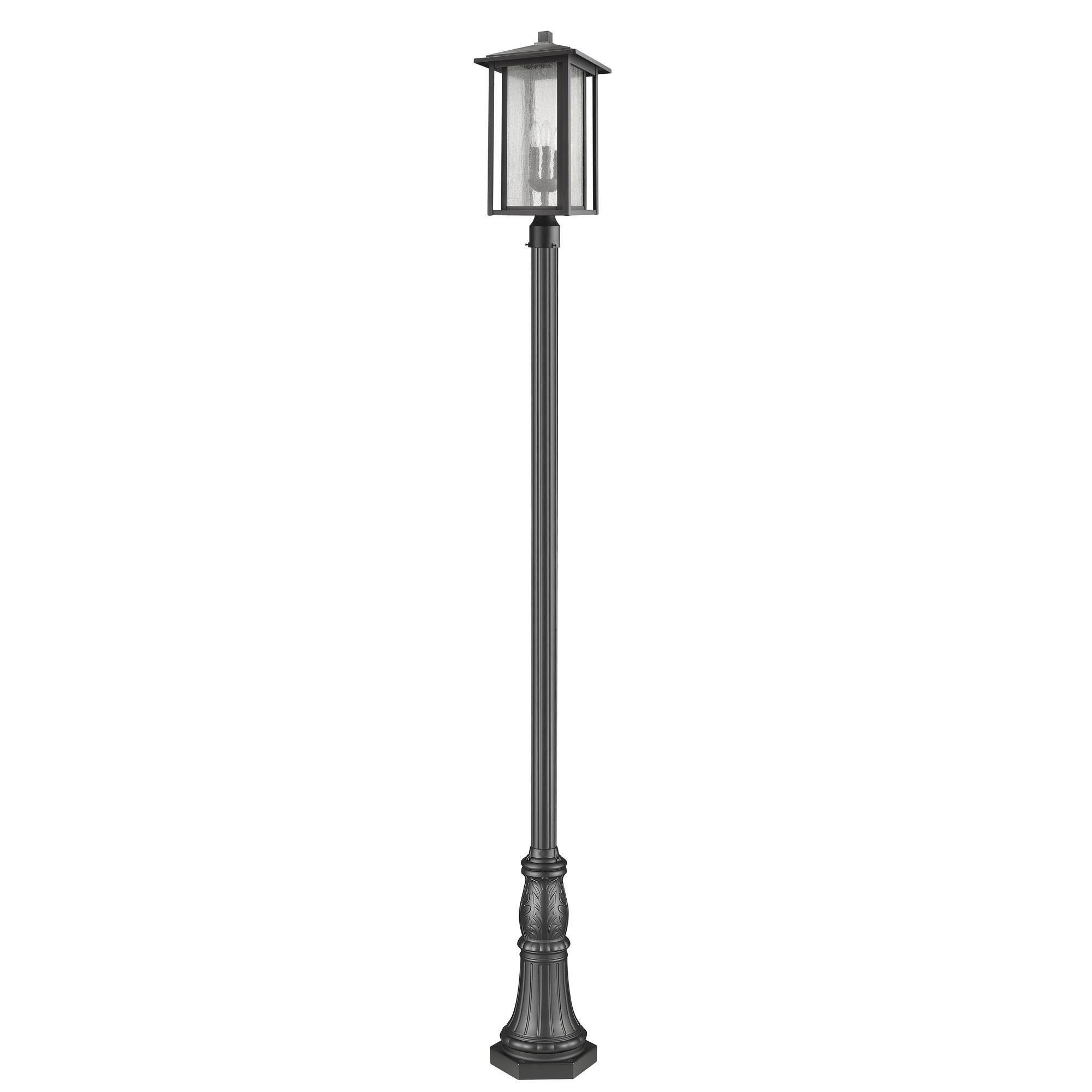 Shown in Black finish and Glass shade