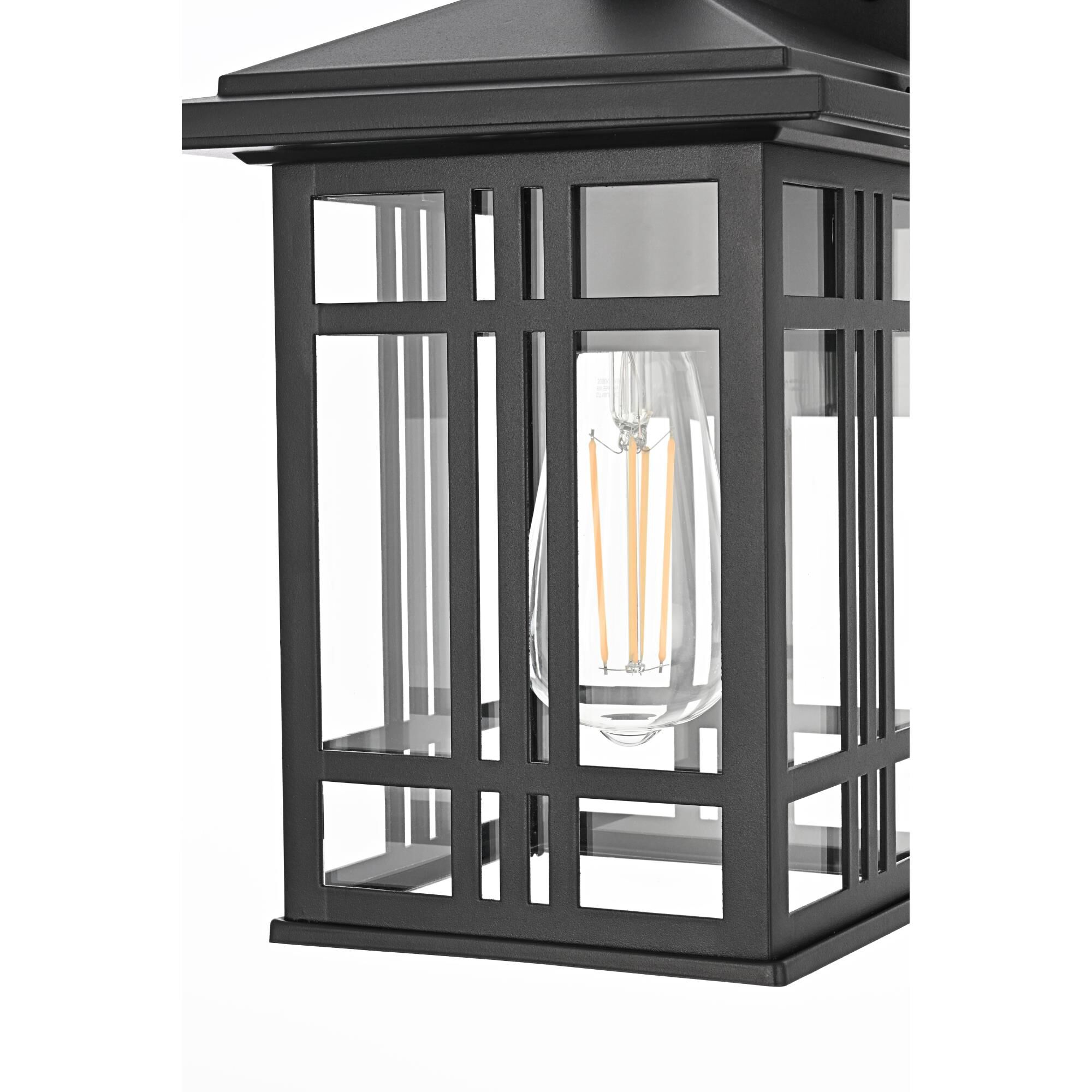 Shown in Black finish and Clear glass