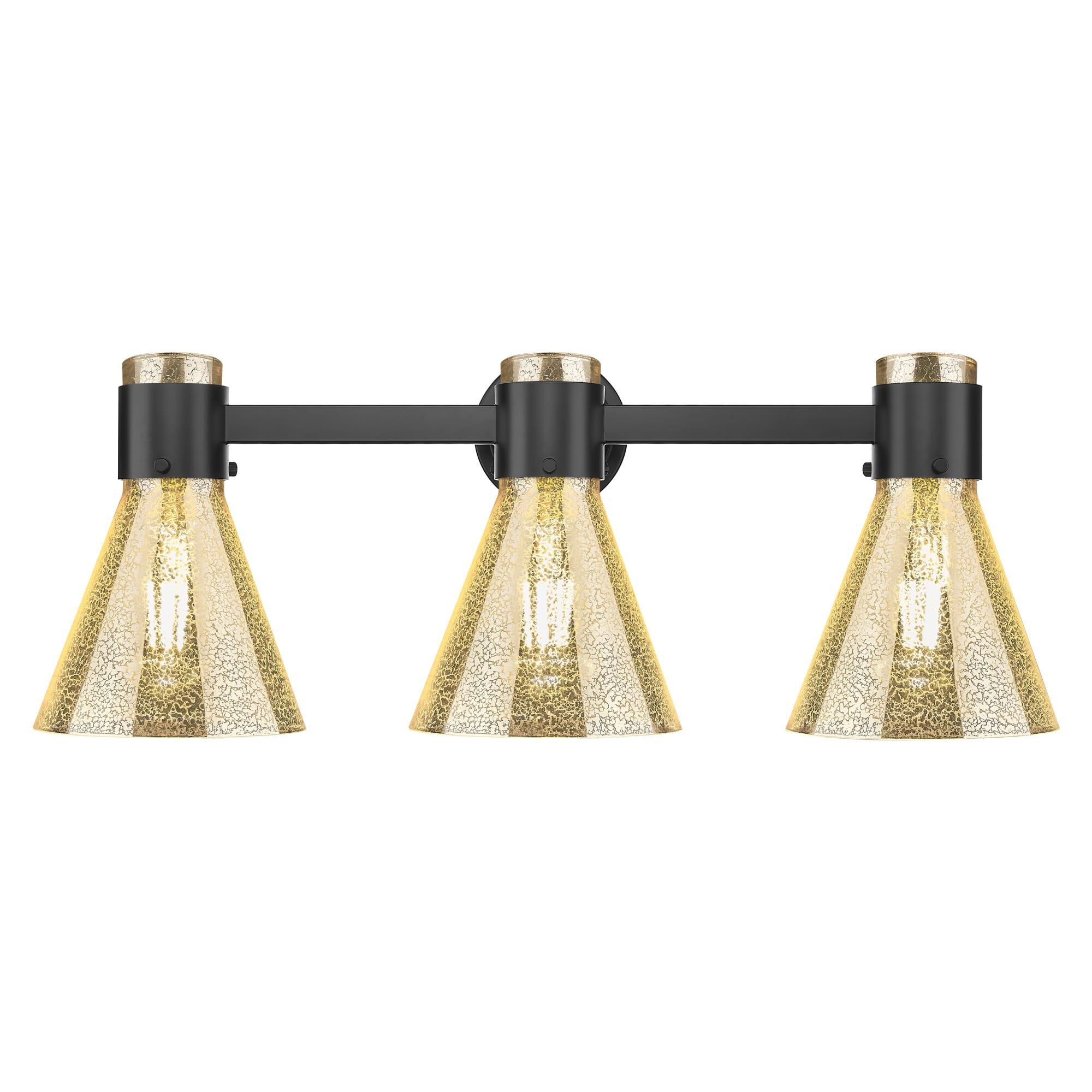 Shown in Matte Black finish and Mercury glass