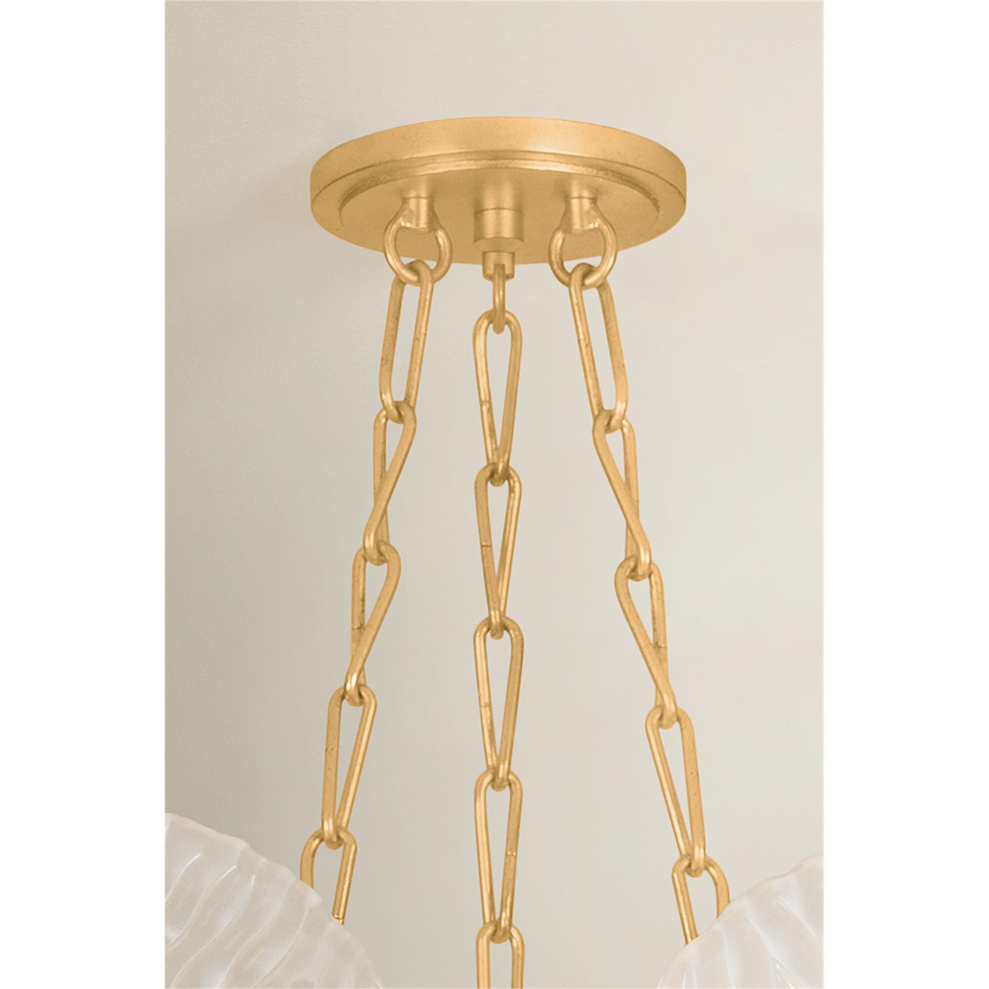 Shown in Vintage Gold Leaf finish and Piastre glass