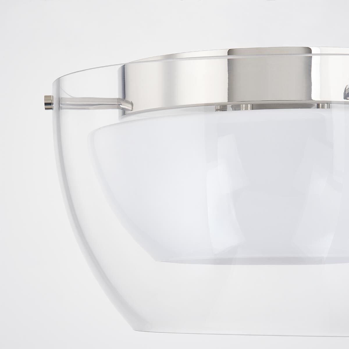 Shown in Polished Nickel finish and Opal Glossy shade