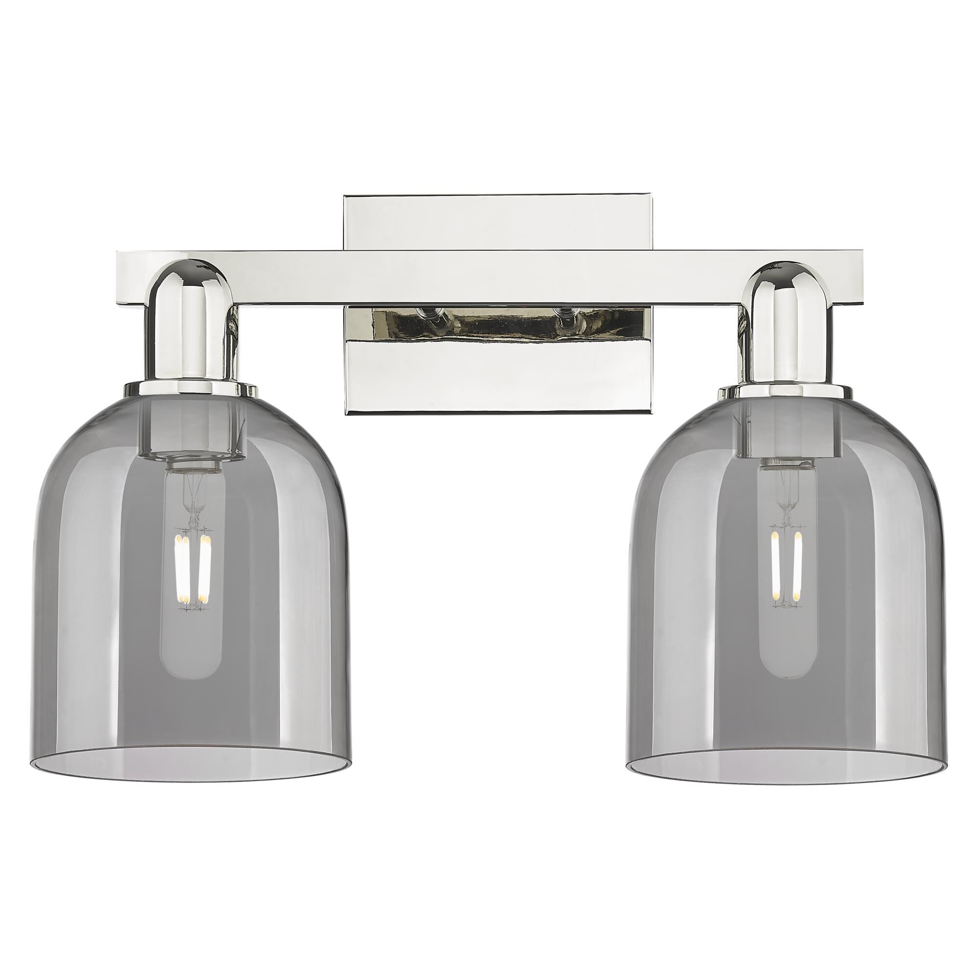 Shown in Polished Nickel finish and Light Smoke glass
