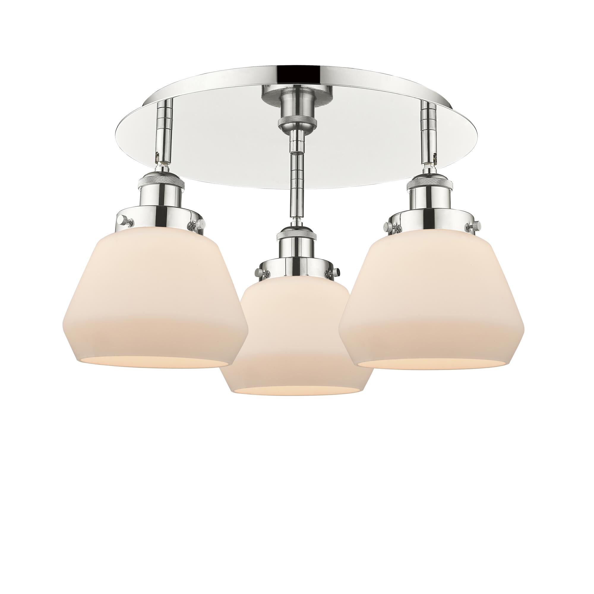 Shown in Polished Nickel finish and Matte White glass