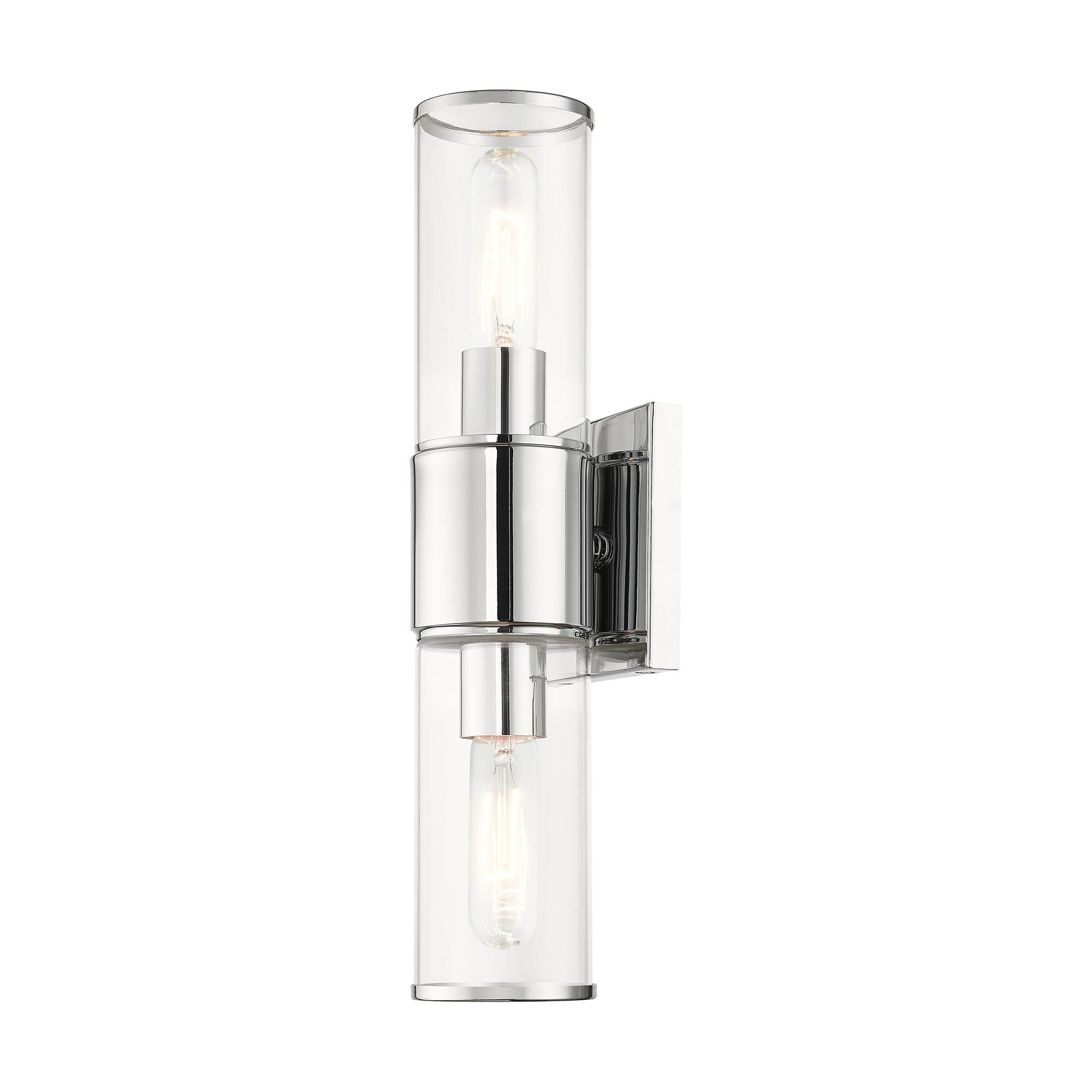Shown in Polished Chrome finish and Clear  glass