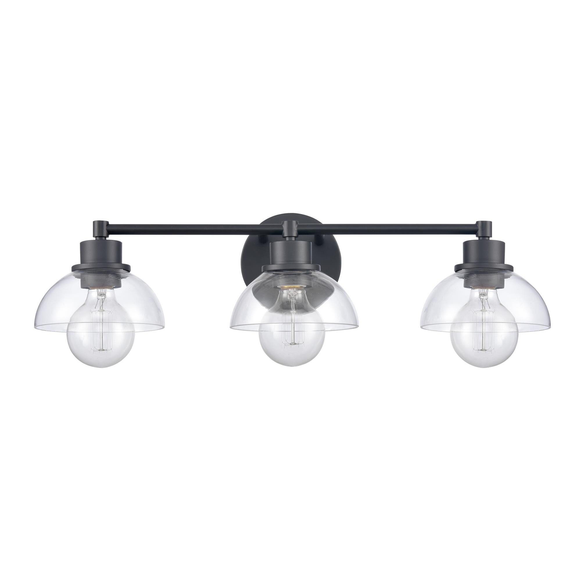 Shown in Matte Black finish and Clear Handblown  Shade glass and Clear Handblown Glass shade