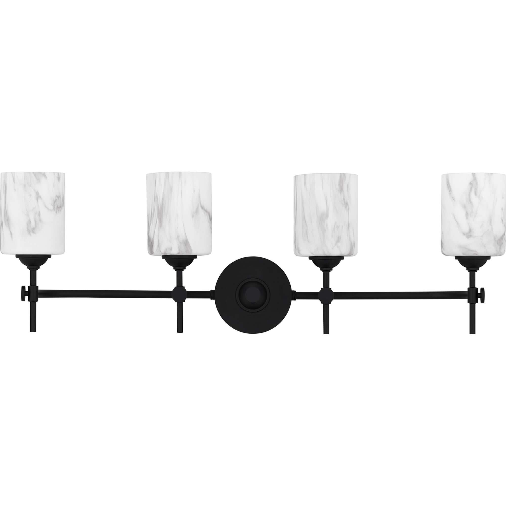 Shown in Matte Black finish and Marble Glass shade