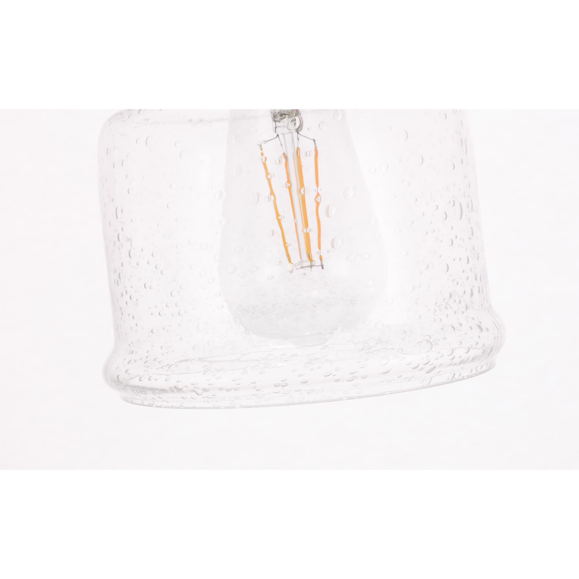 Shown in Black finish and Clear Bubble  glass