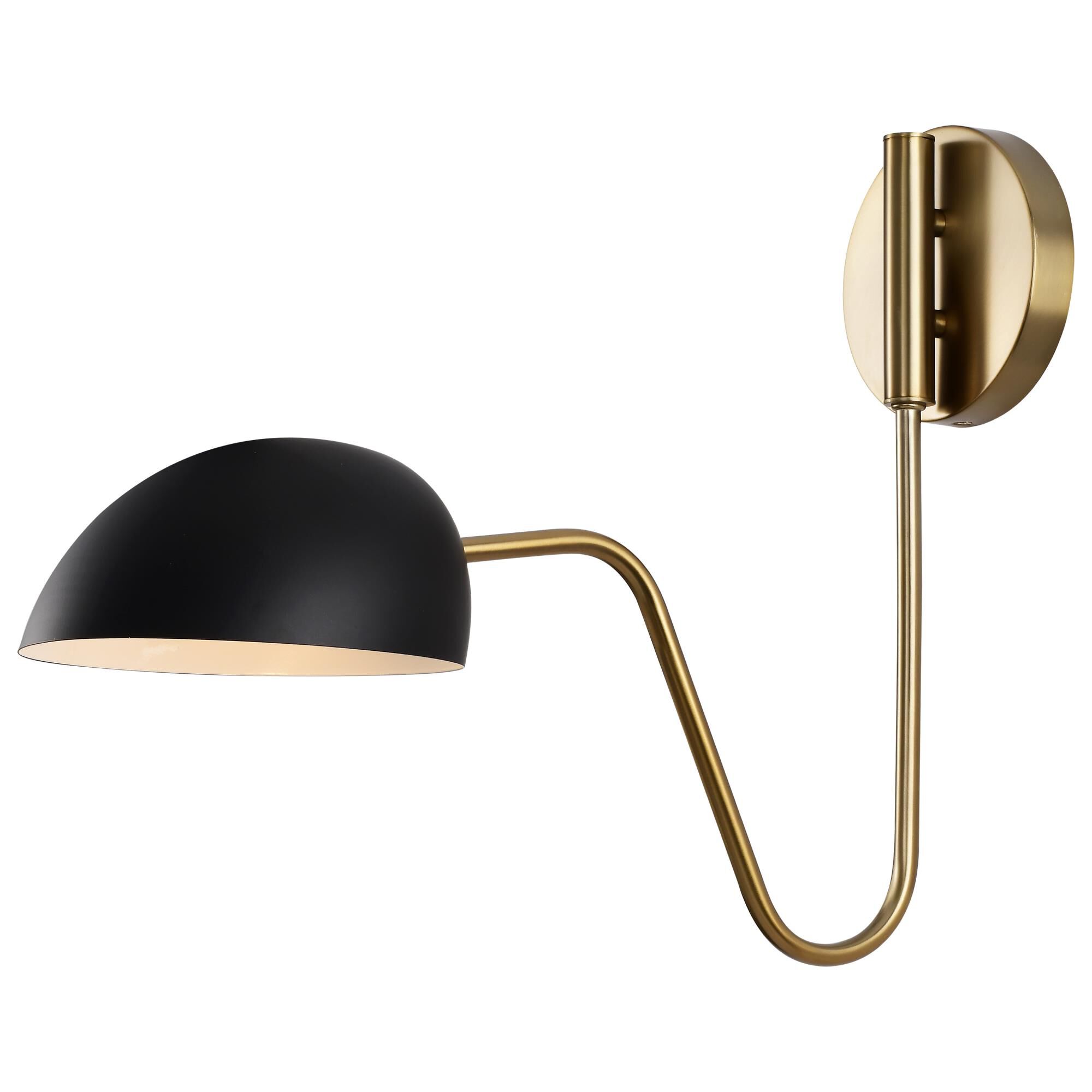 Shown in Matte Black and Burnished Brass finish