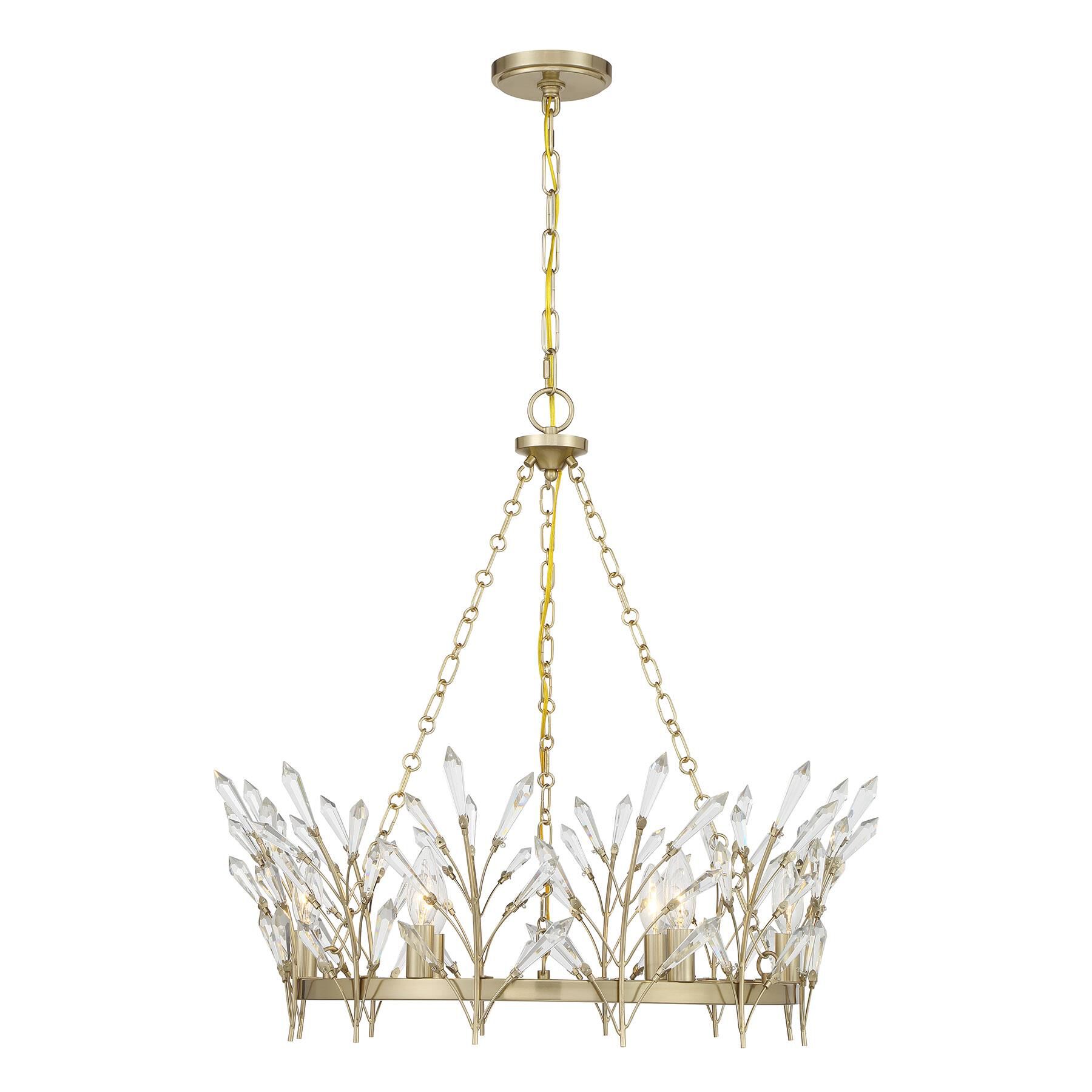 Shown in Noble Brass finish and Clear crystal
