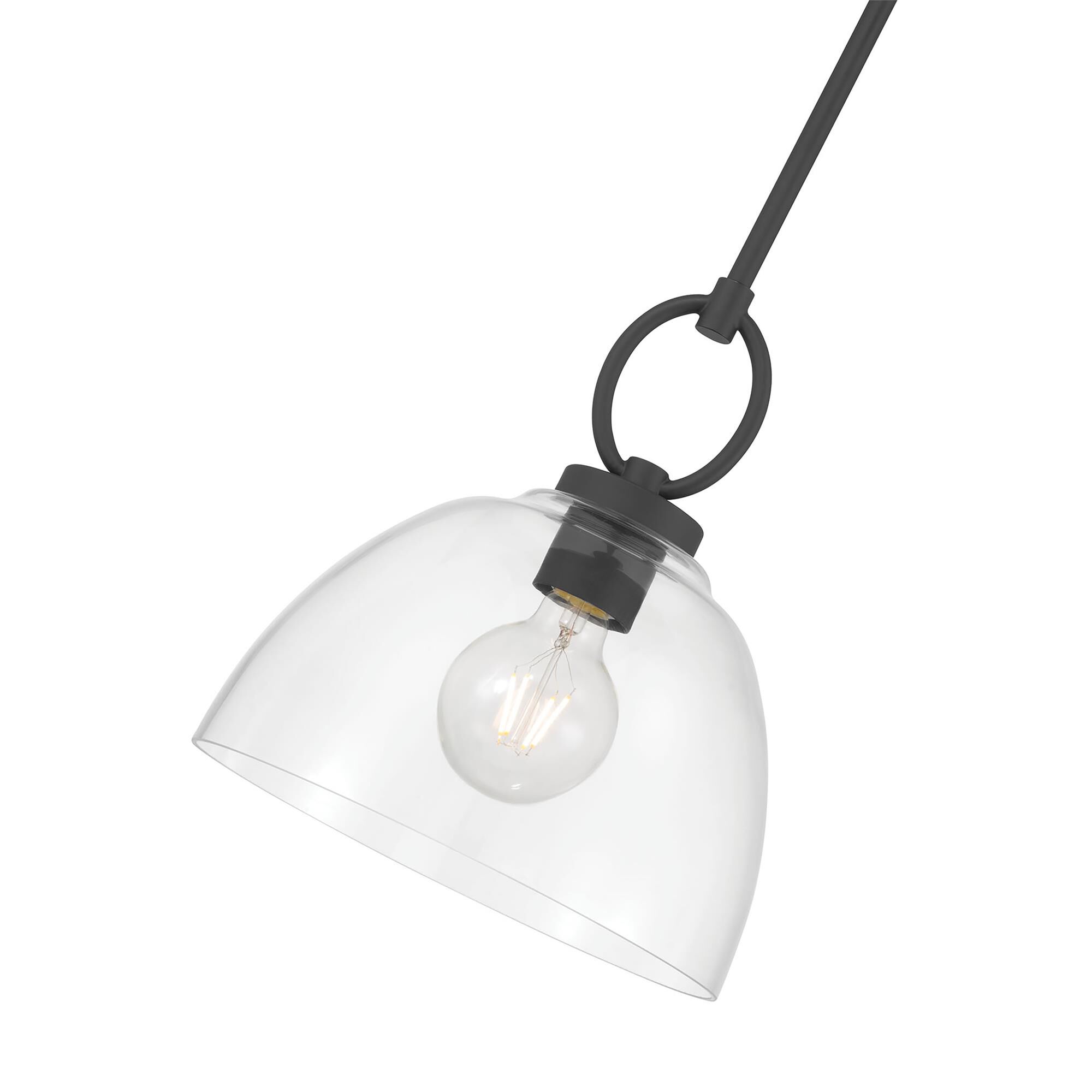 Shown in Matte Black finish and Clear glass
