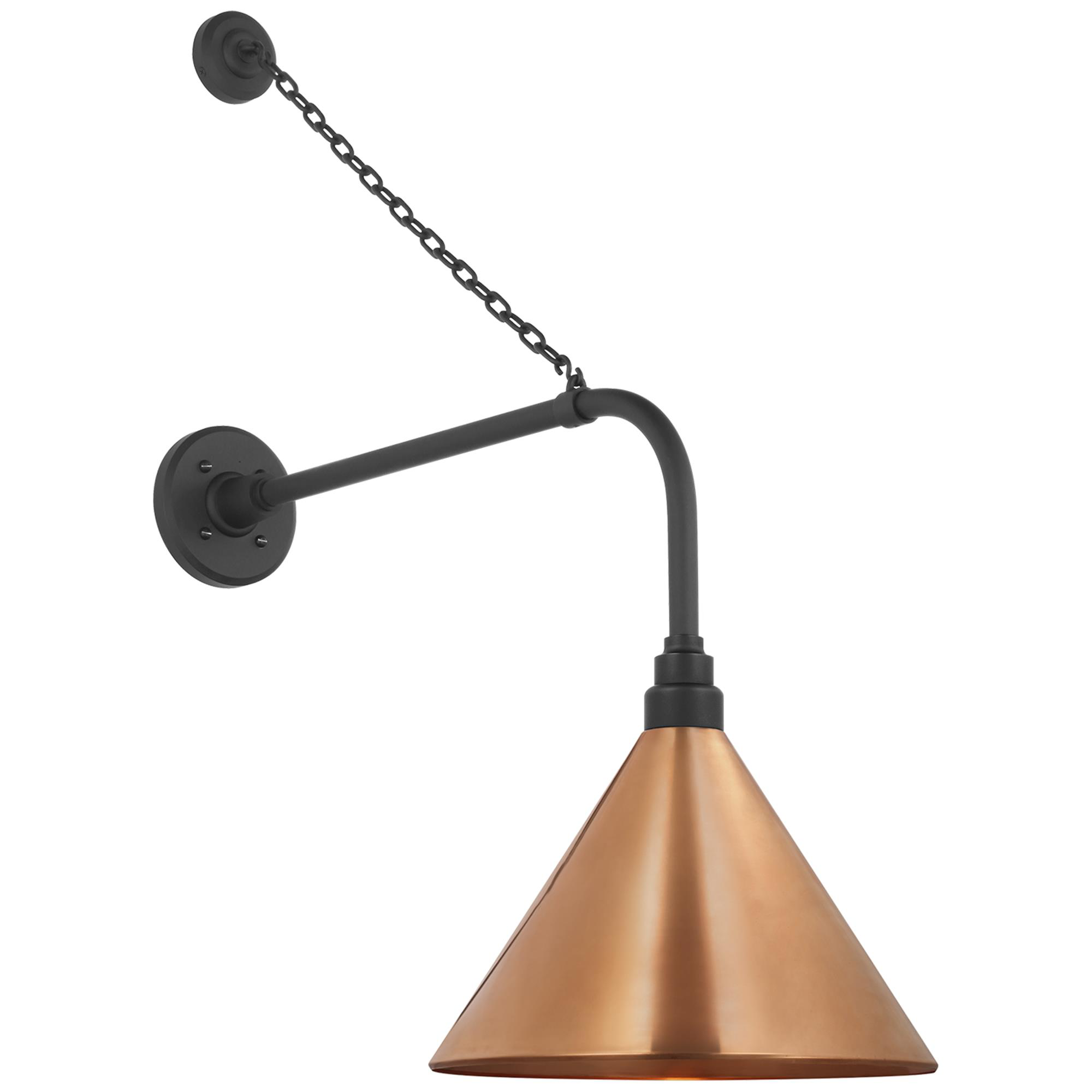 Shown in Matte Black finish and Copper shade