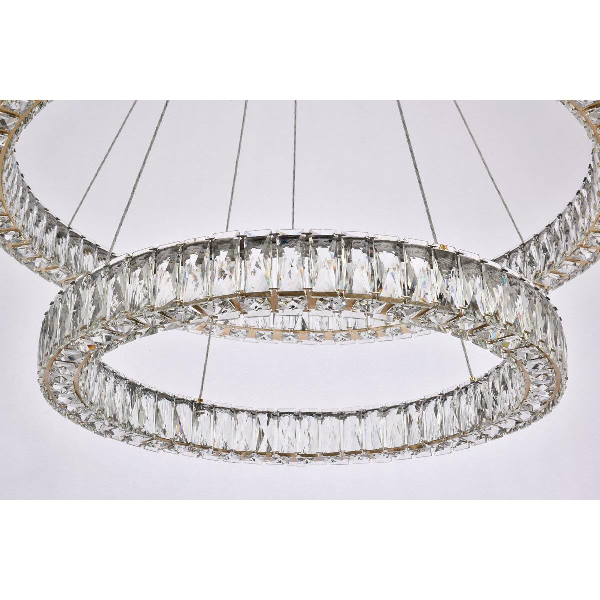 Monroe 36 Inch 2 Light LED Chandelier by Elegant Lighting