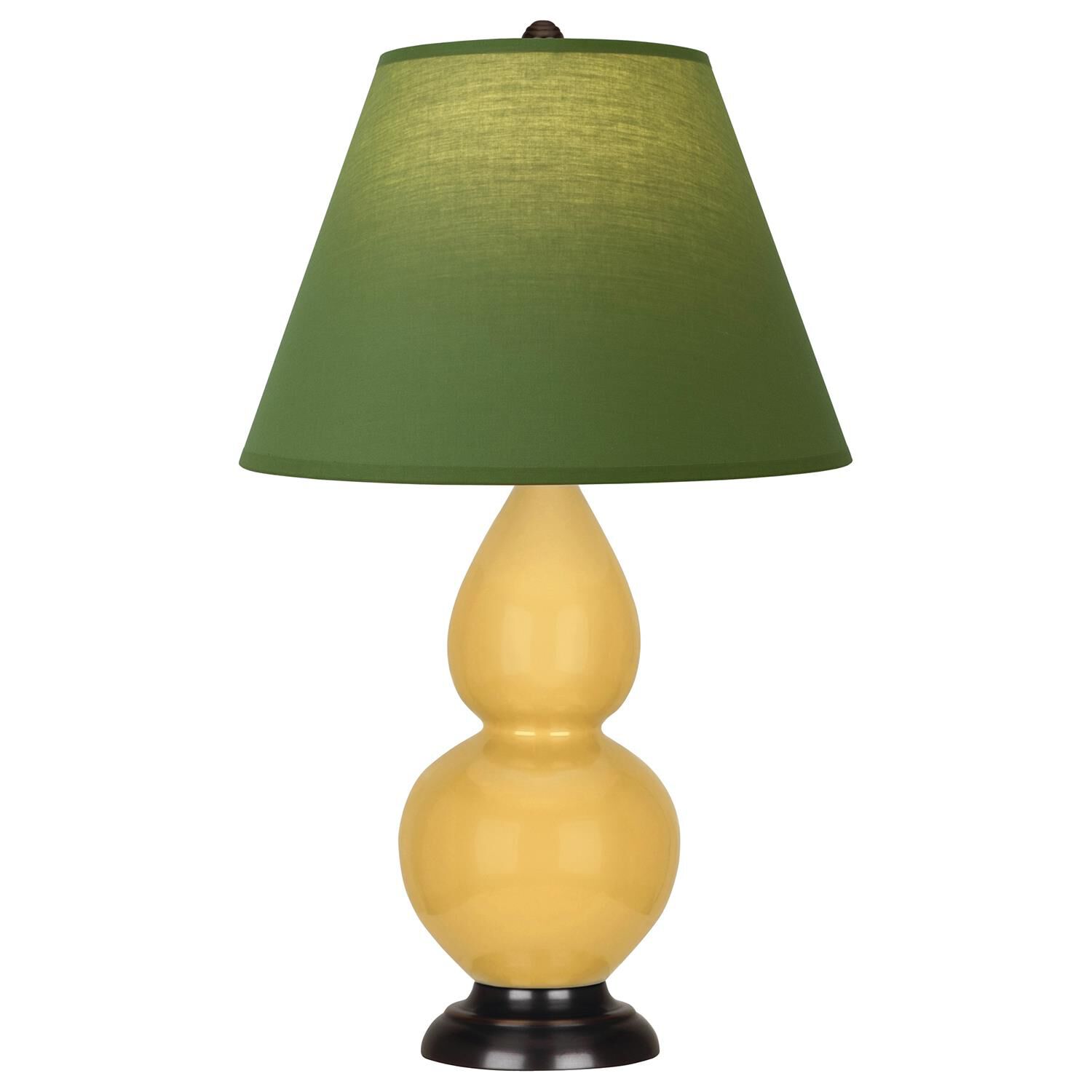 Shown in Sunset Yellow finish and Tea Green and Taupe shade and Deep Patina Bronze accent