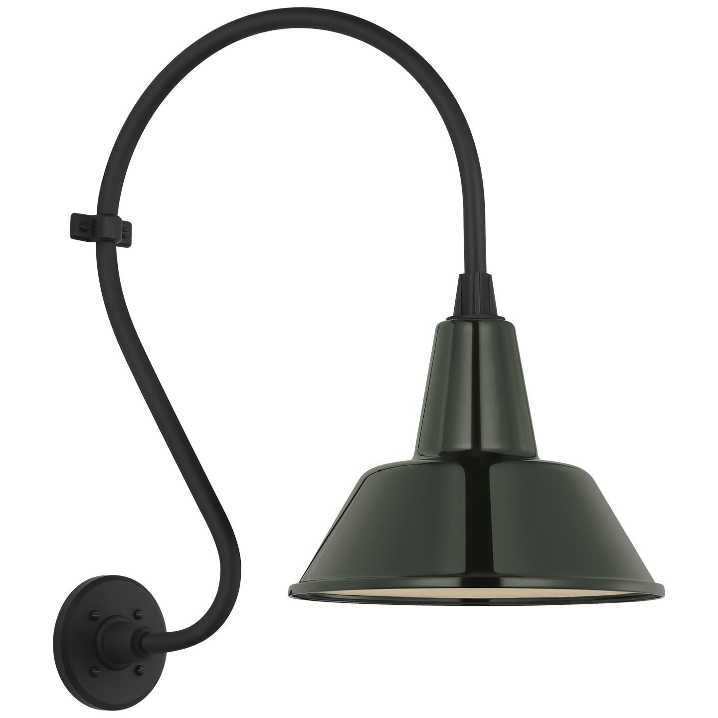 Shown in Matte Black finish and Green shade