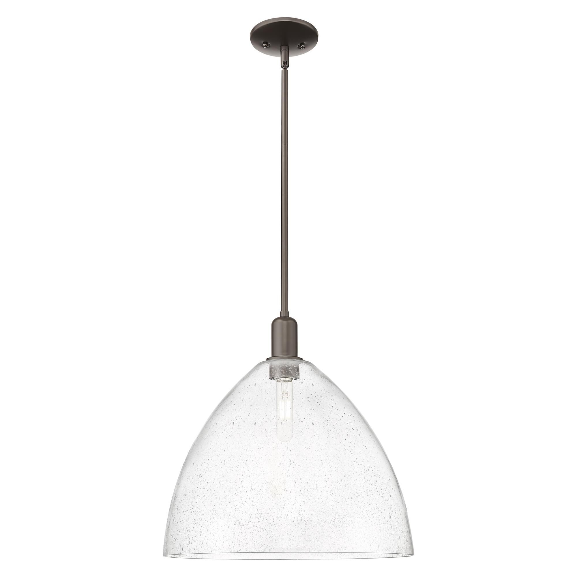 Shown in Oil Rubbed Bronze finish and Seedy glass