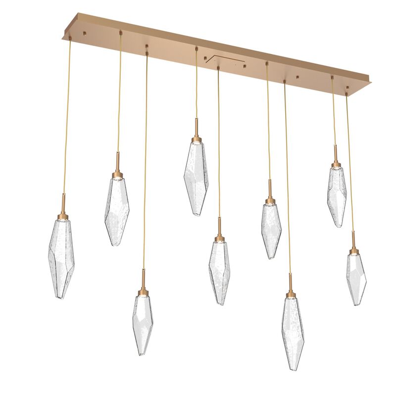 Rock Crystal Linear Suspension Light by Hammerton Studio