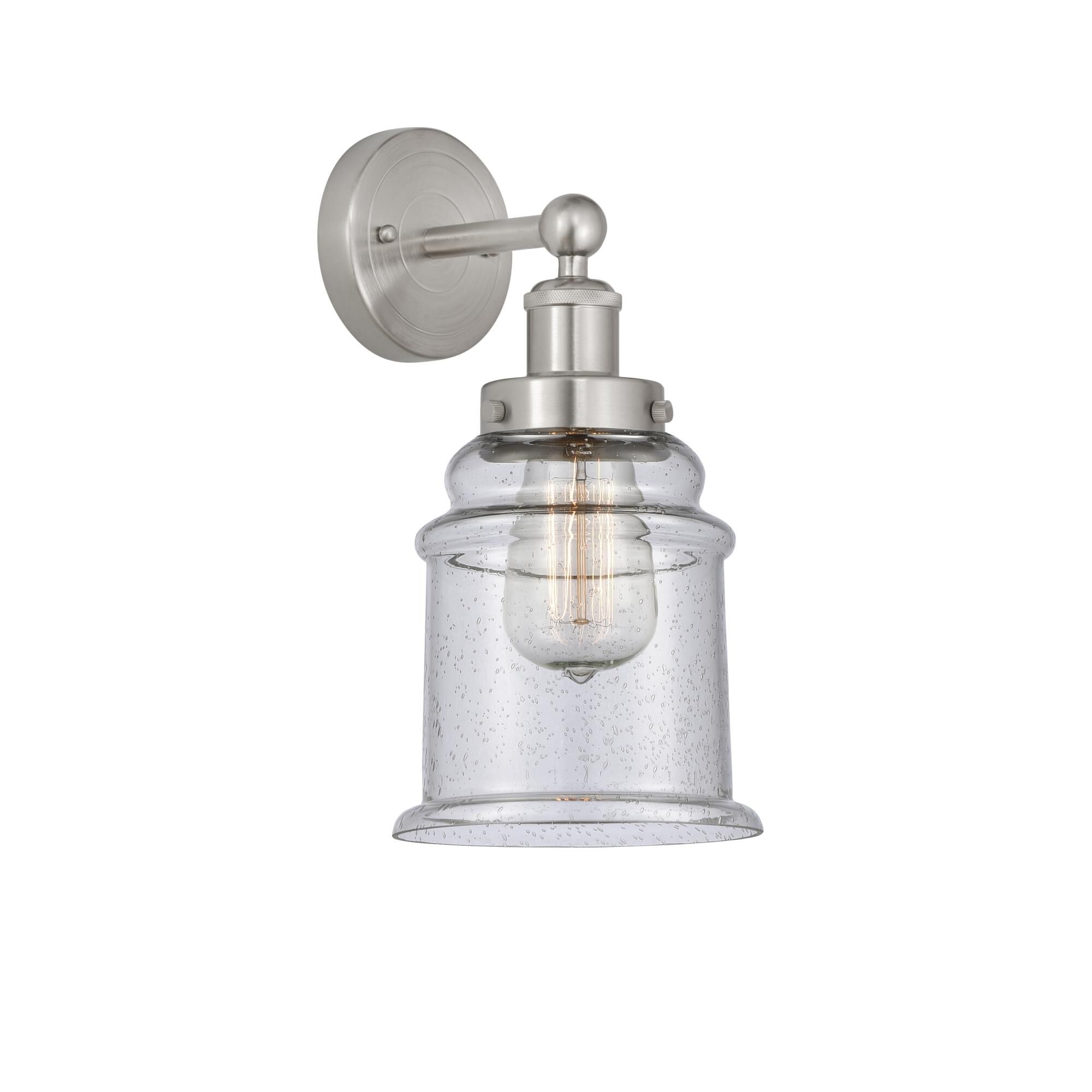 Shown in Brushed Satin Nickel, Seedy finish and Seedy glass and Seedy Glass shade