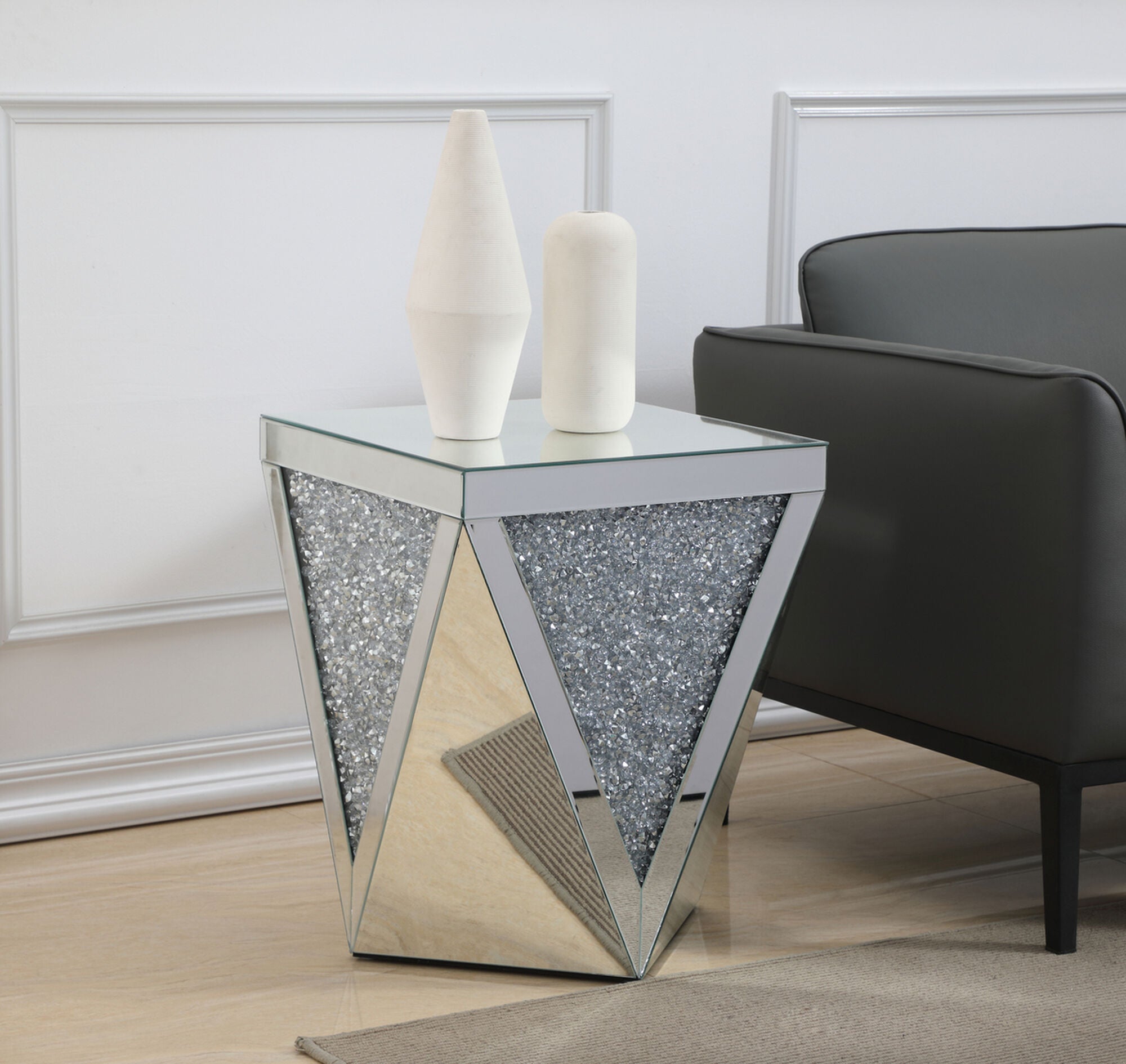 Shown in Clear Mirror finish and Royal Cut - Silver crystal