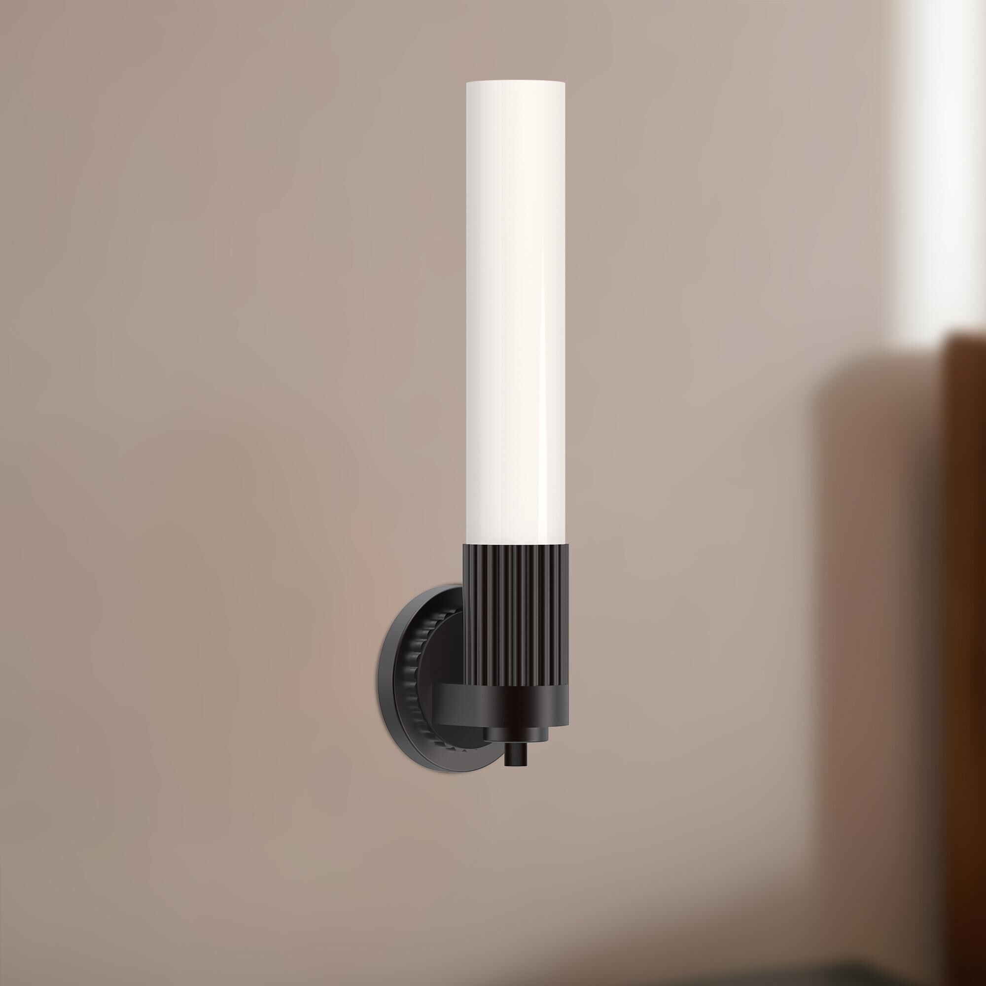 Shown in Warm Bronze finish and Glossy Opal  glass