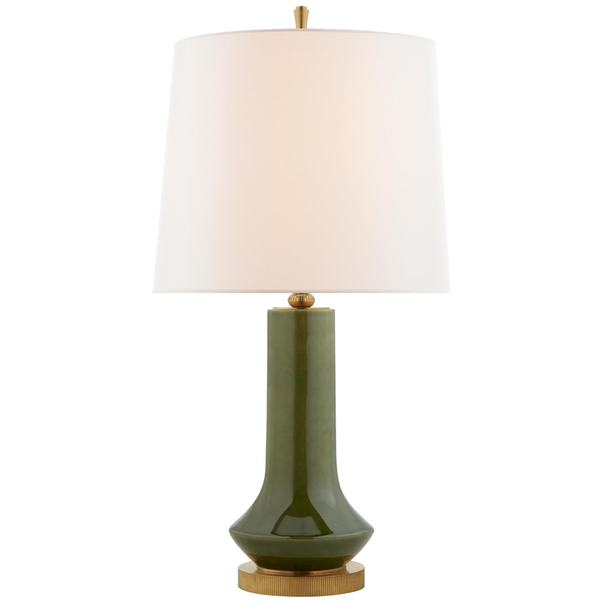Shown in Emerald Green finish and Linen shade