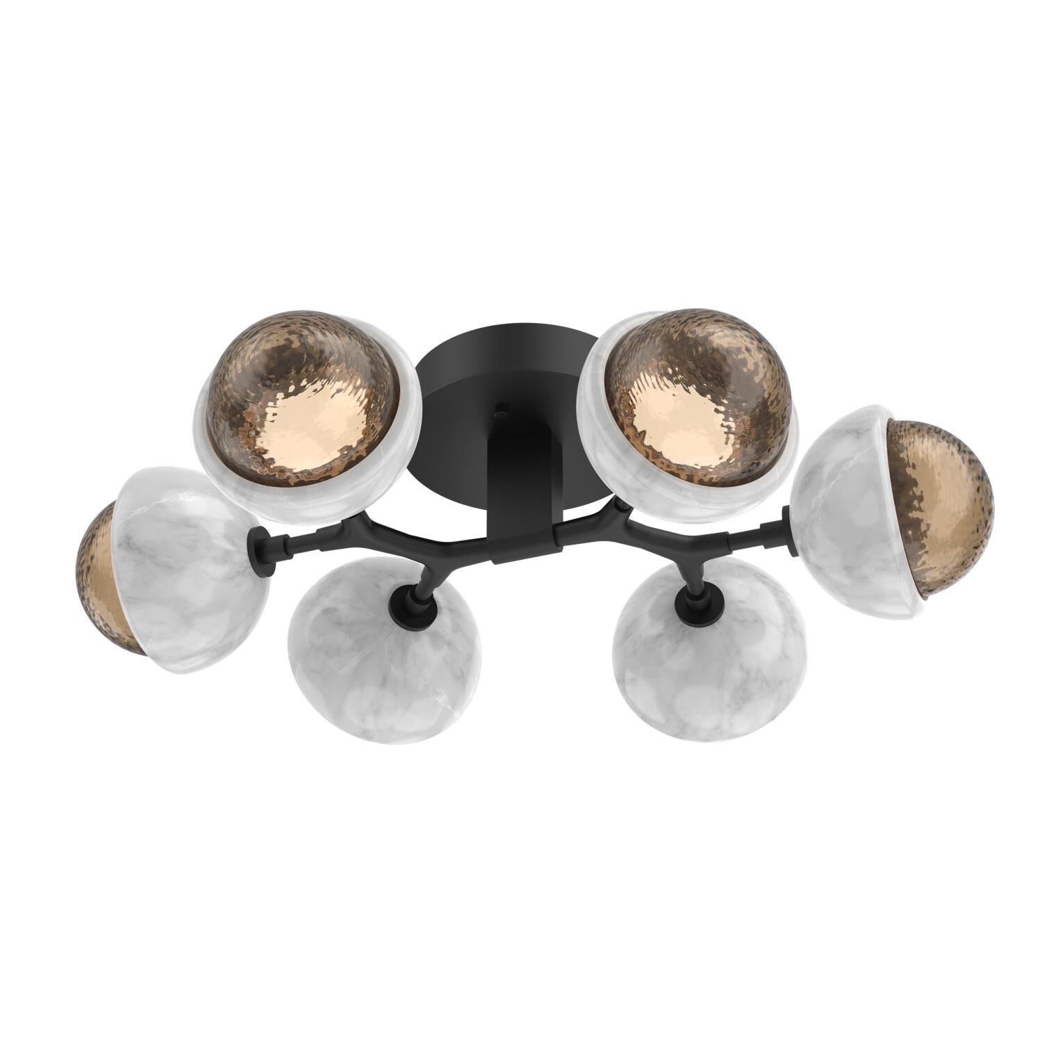 Shown in Matte Black finish and Bronze glass and White Marble accent