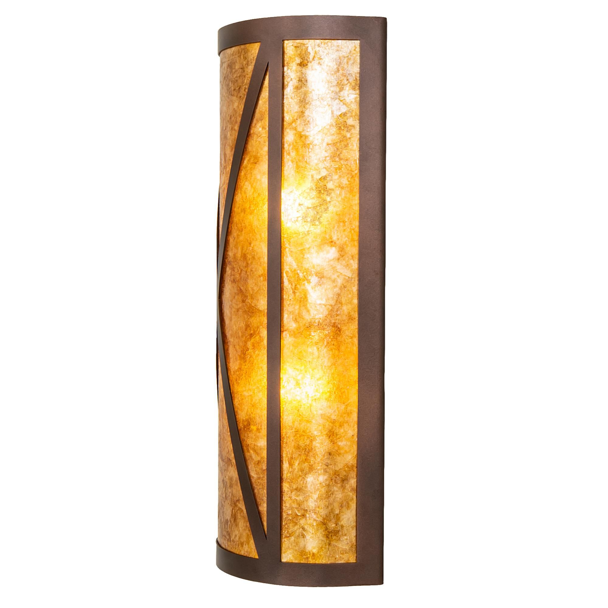 Shown in Mahogany Bronze finish and Amber Mica glass