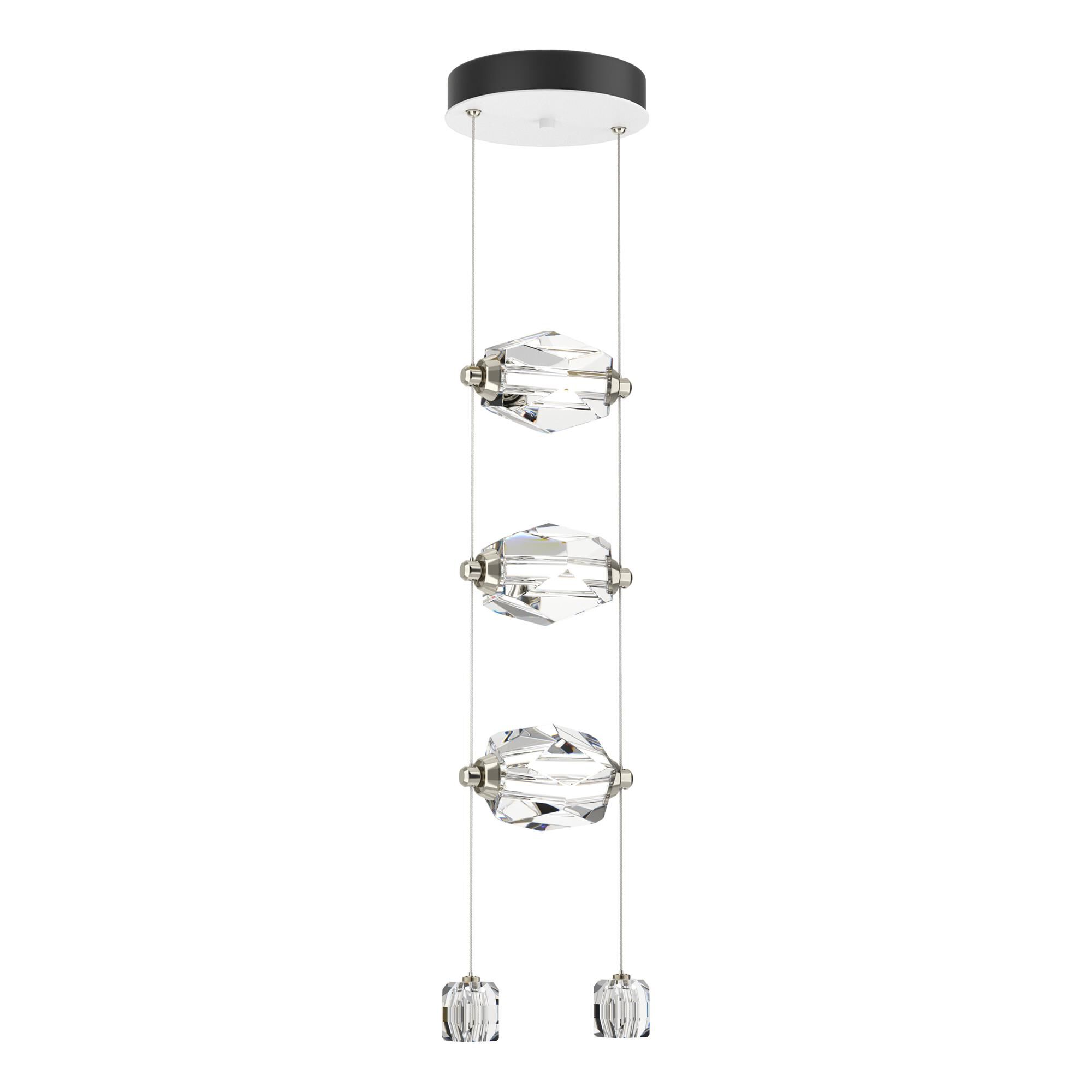 Shown in White finish and Clear Crystal glass