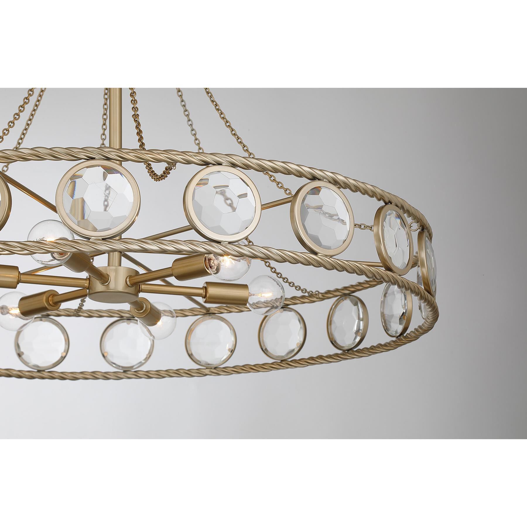 Shown in Opulent Gold finish and Faceted Discs glass
