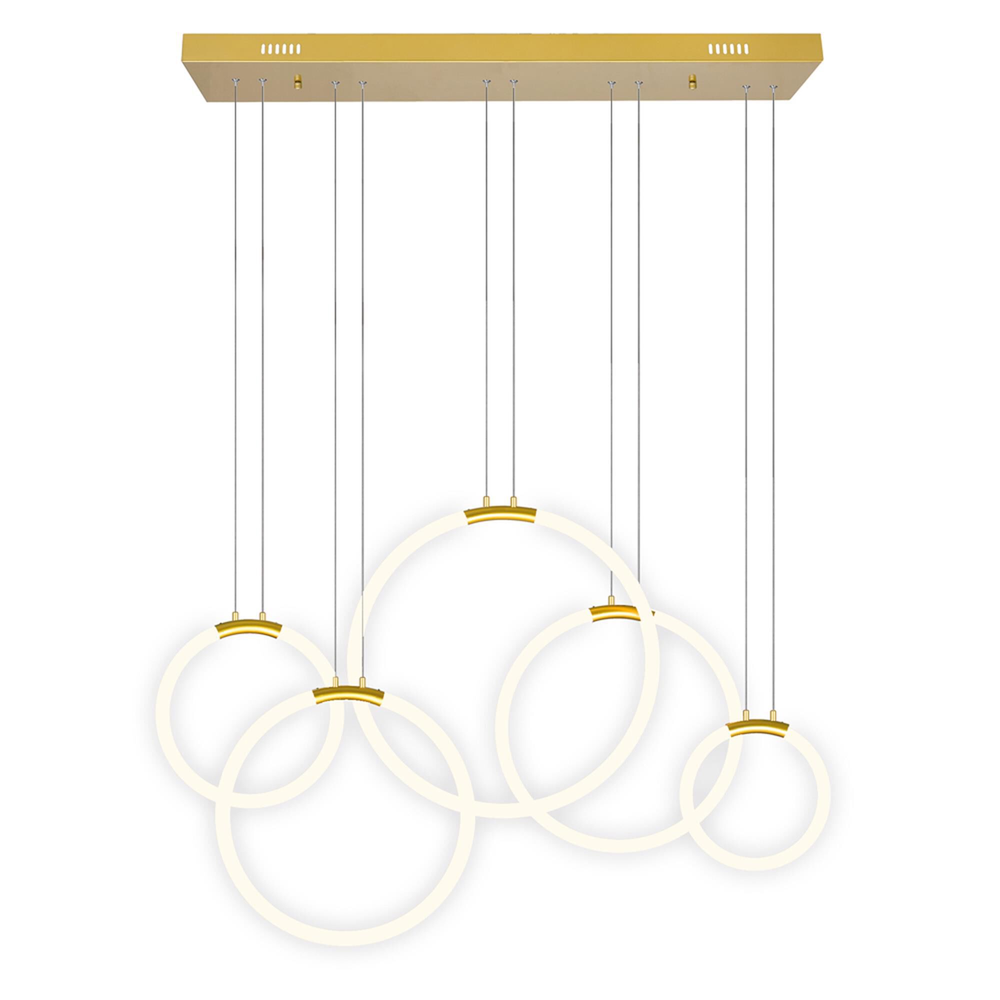 CWI Lighting Hoops 44 Inch LED Linear Suspension Light
