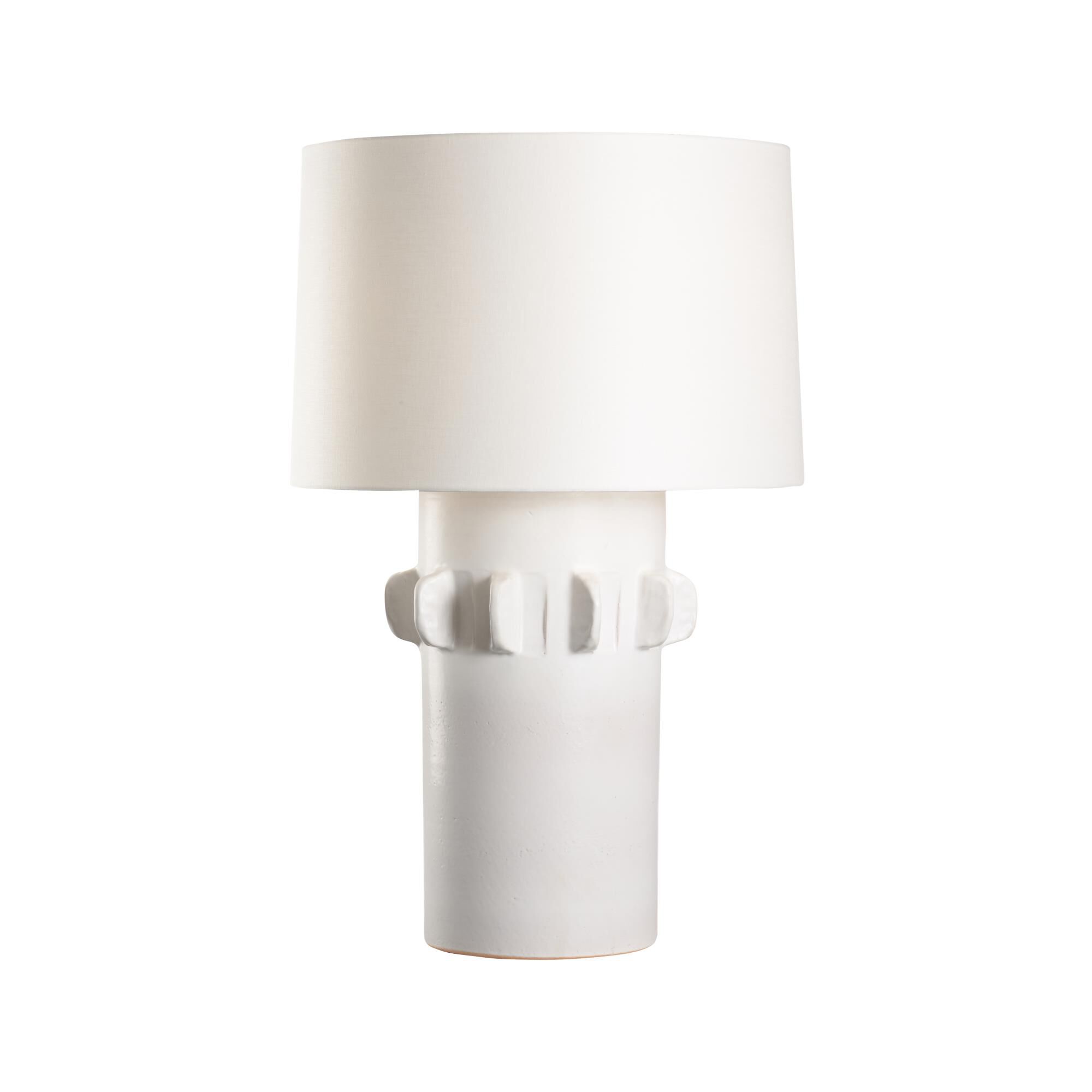 Shown in White and Cream finish and Linen shade