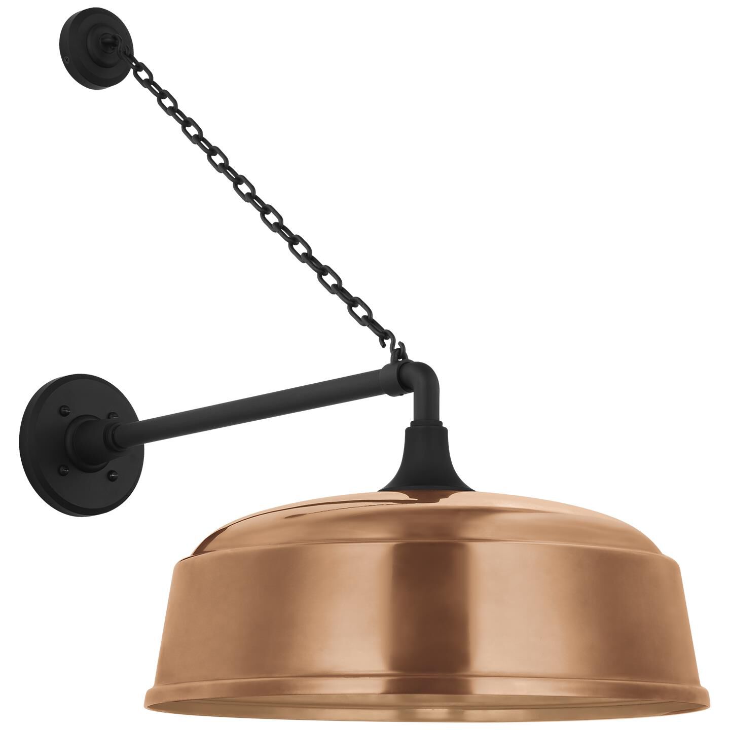 Shown in Matte Black finish and Copper shade