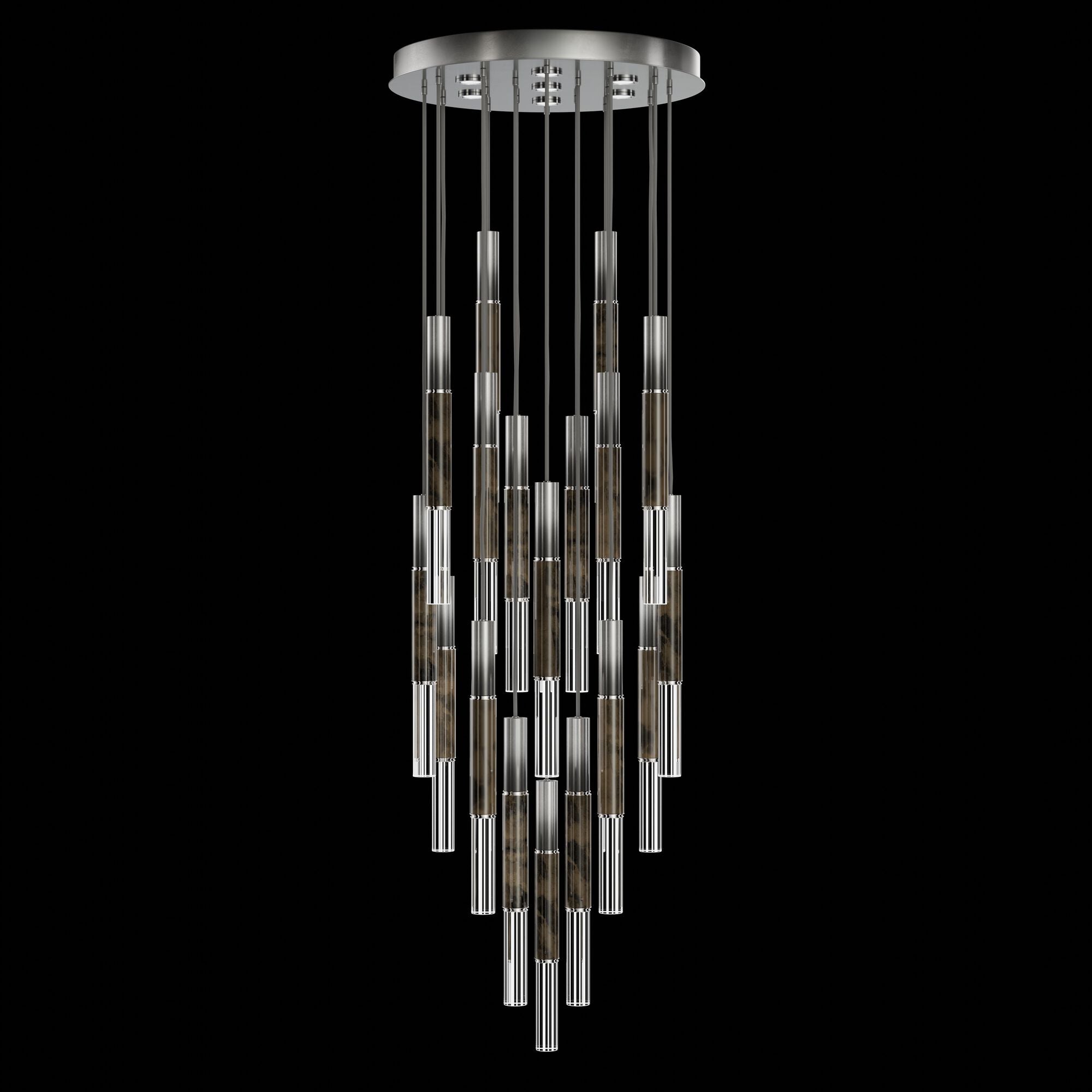 Shown in Silver finish and True crystal and False glass