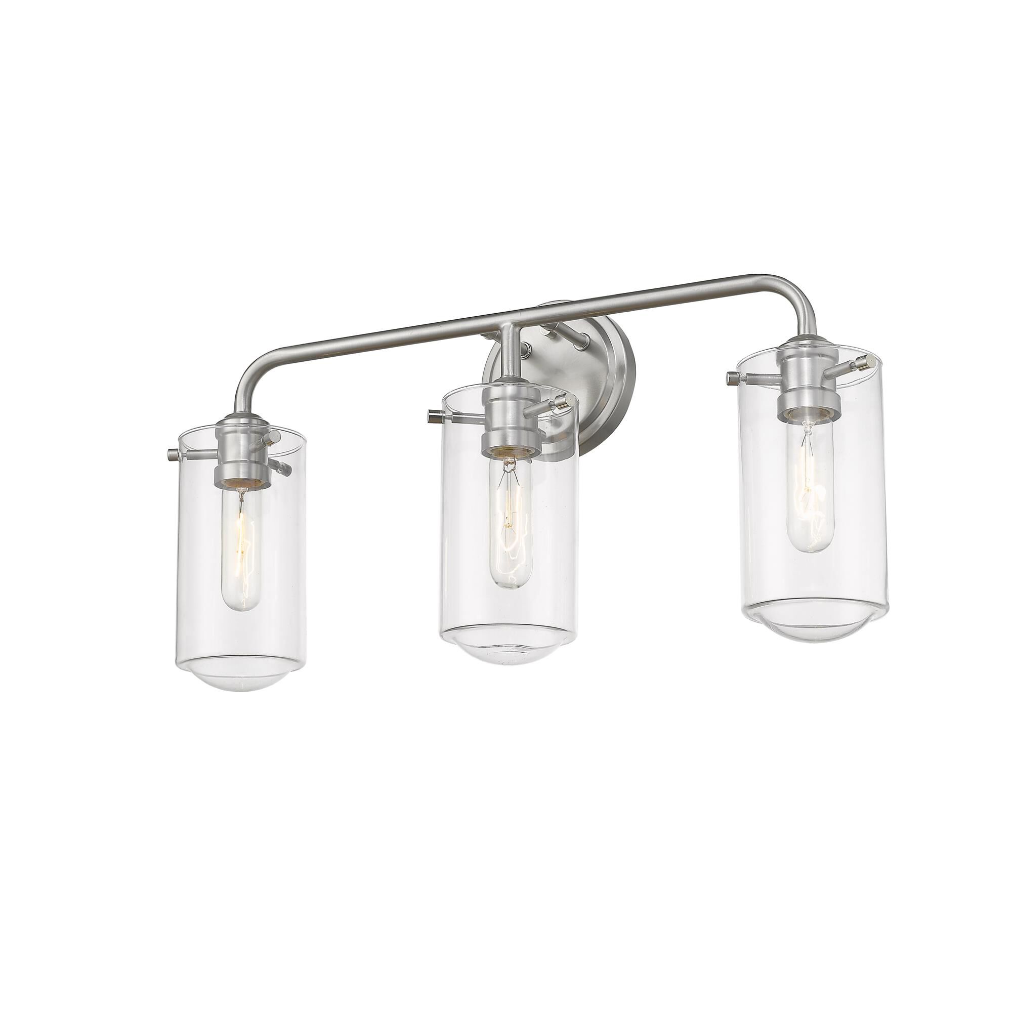 Shown in Brushed Nickel finish and Glass shade
