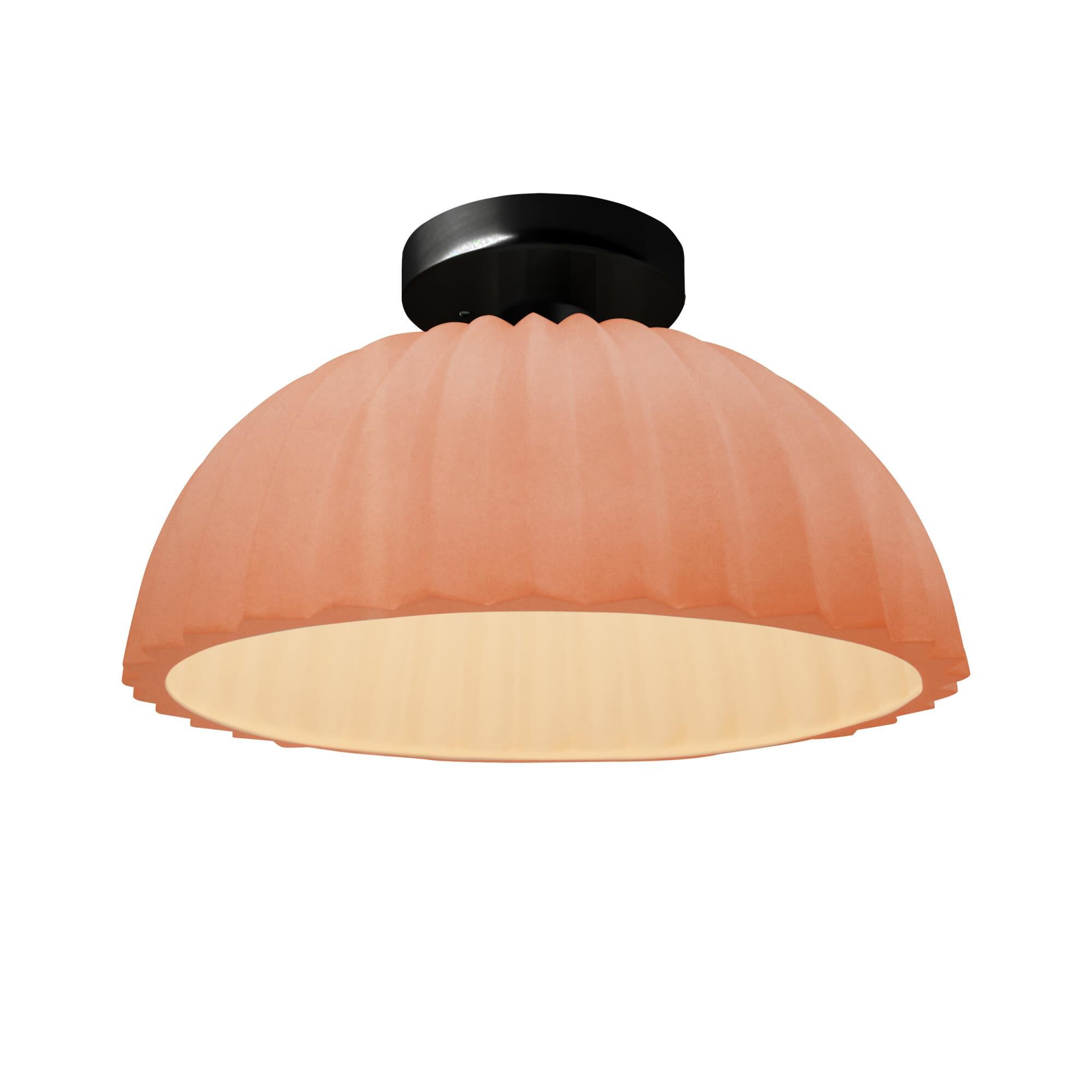 Pleated Dome 13 Inch Semi Flush Mount by Justice Design Group