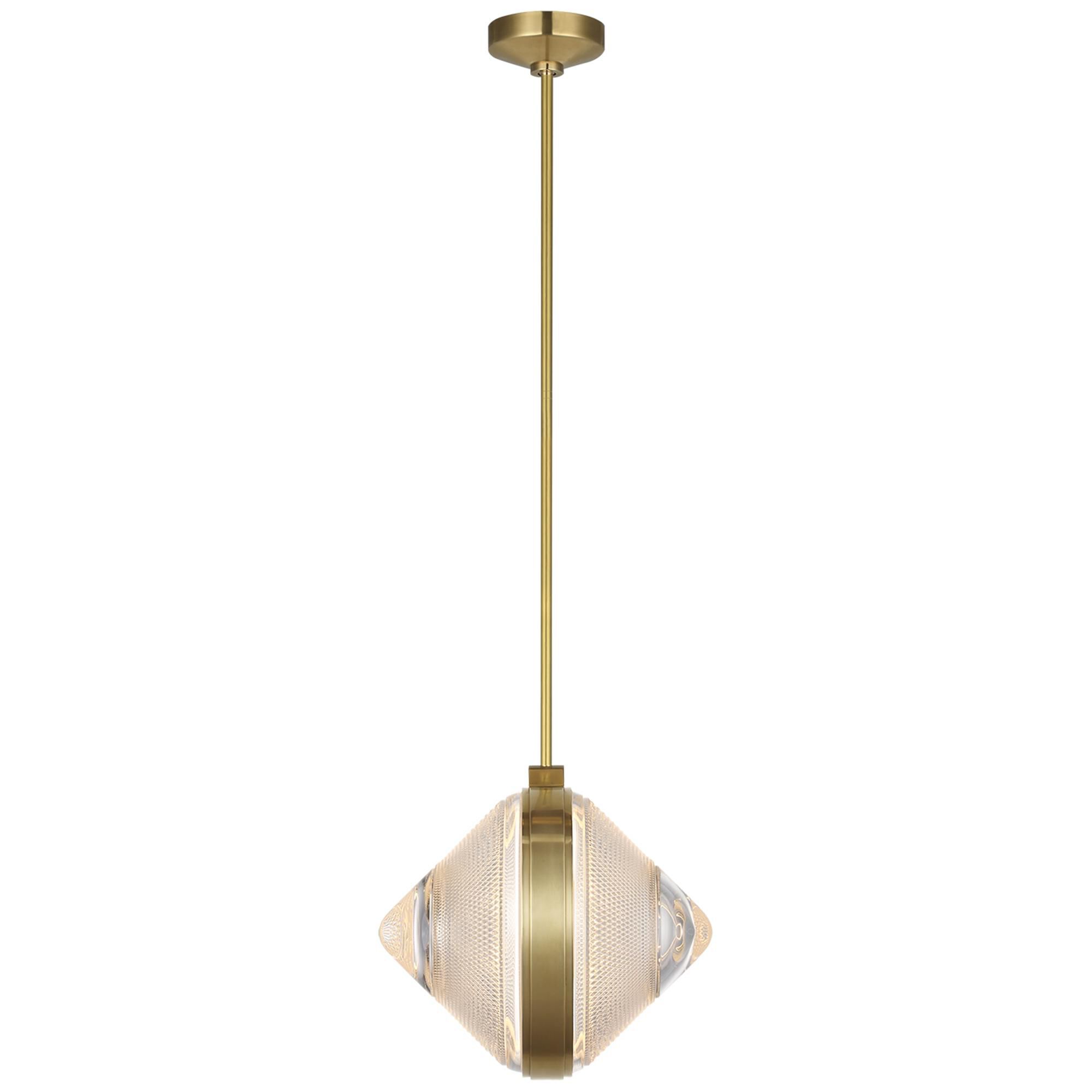 Shown in Natural Brass finish and Clear crystal