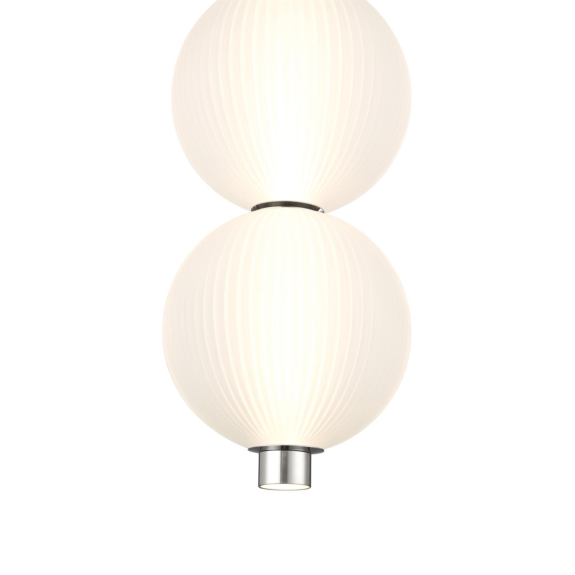 Shown in Nickel finish and Opal Ribbed  glass