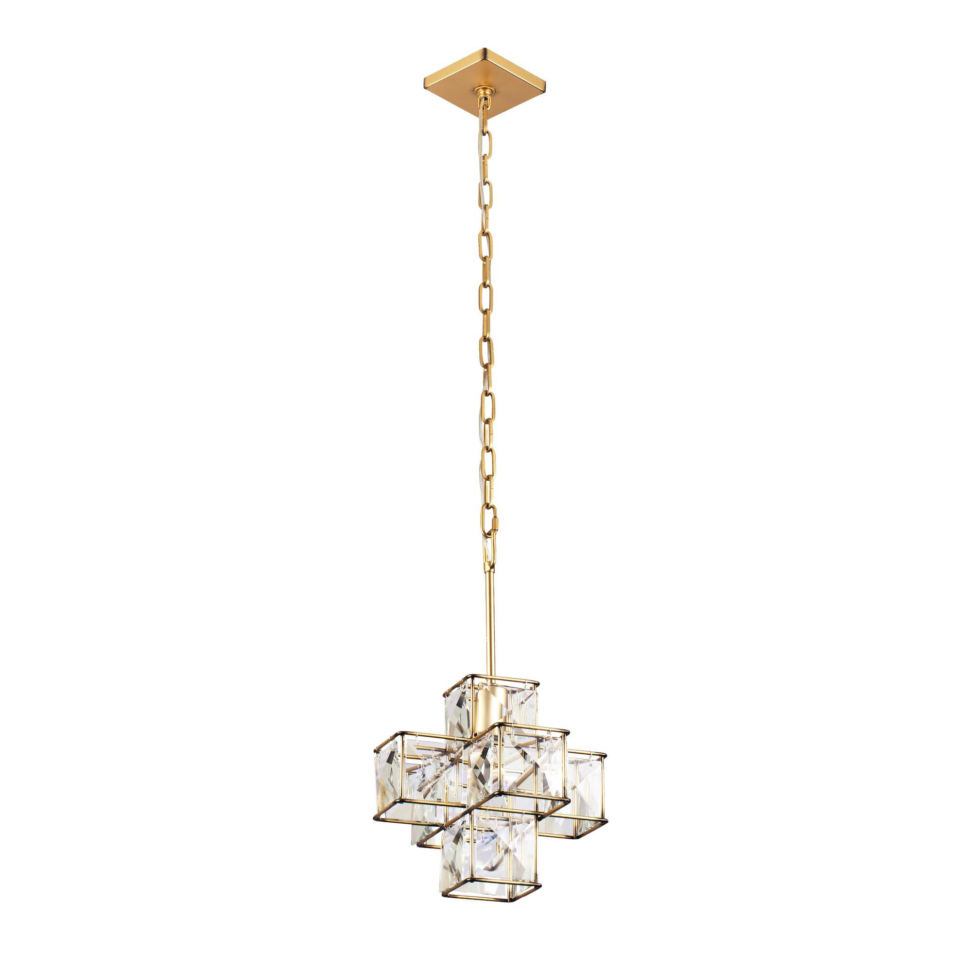 Shown in Calypso Gold finish and Faceted Panels - Clear crystal