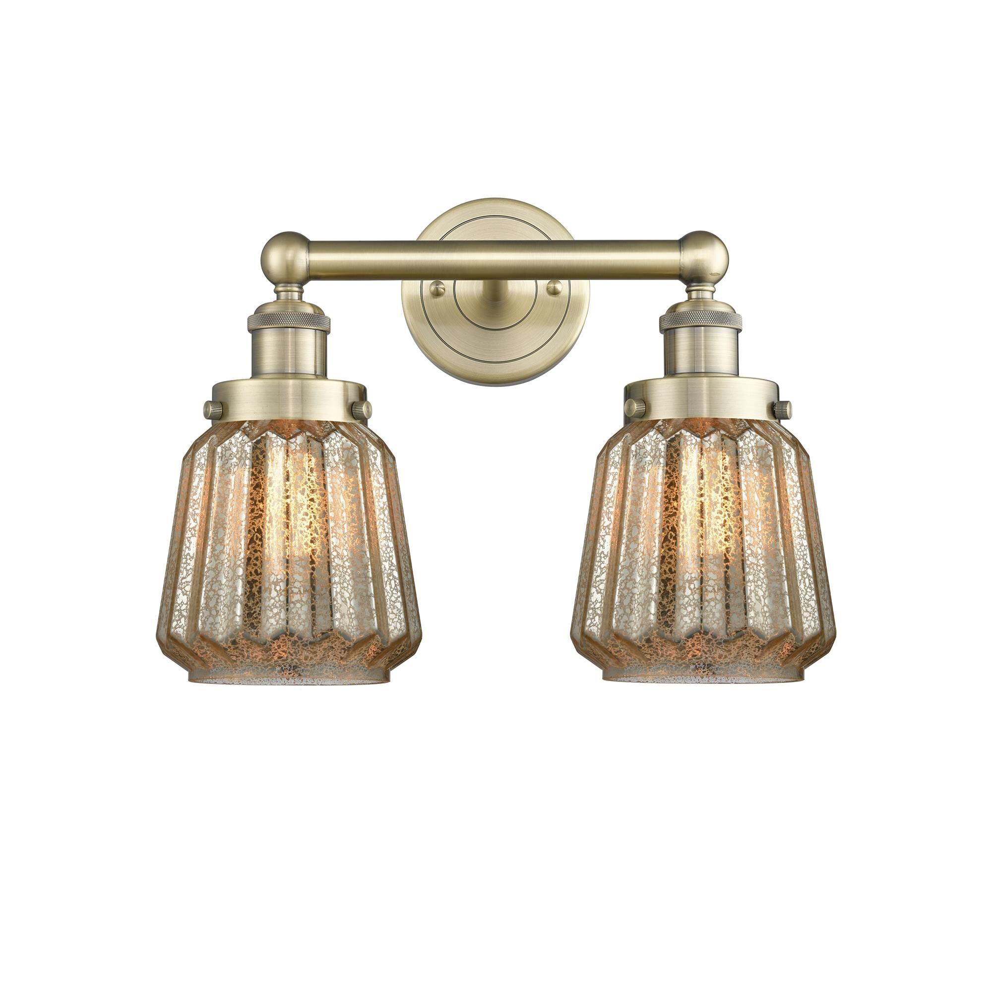 Shown in Antique Brass finish and Mercury glass