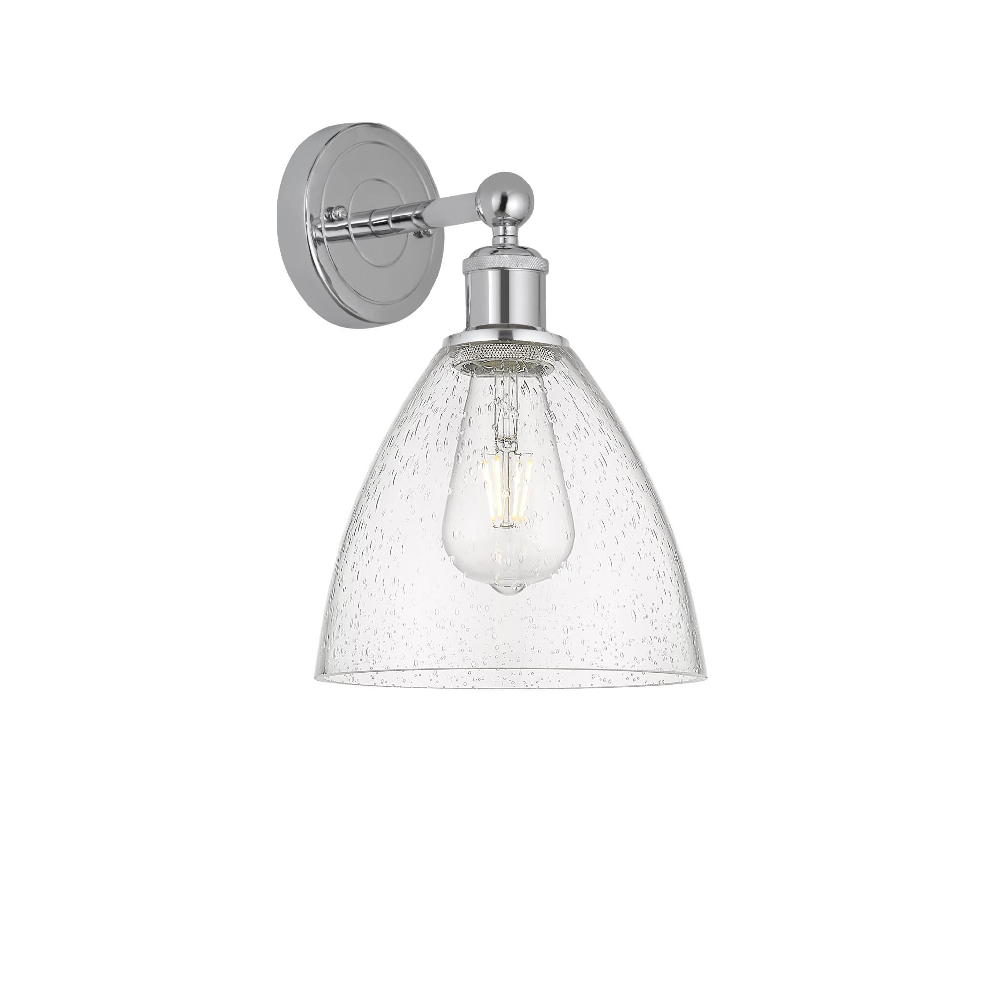 Shown in Polished Chrome, Seedy finish and Seedy glass and Seedy Glass shade