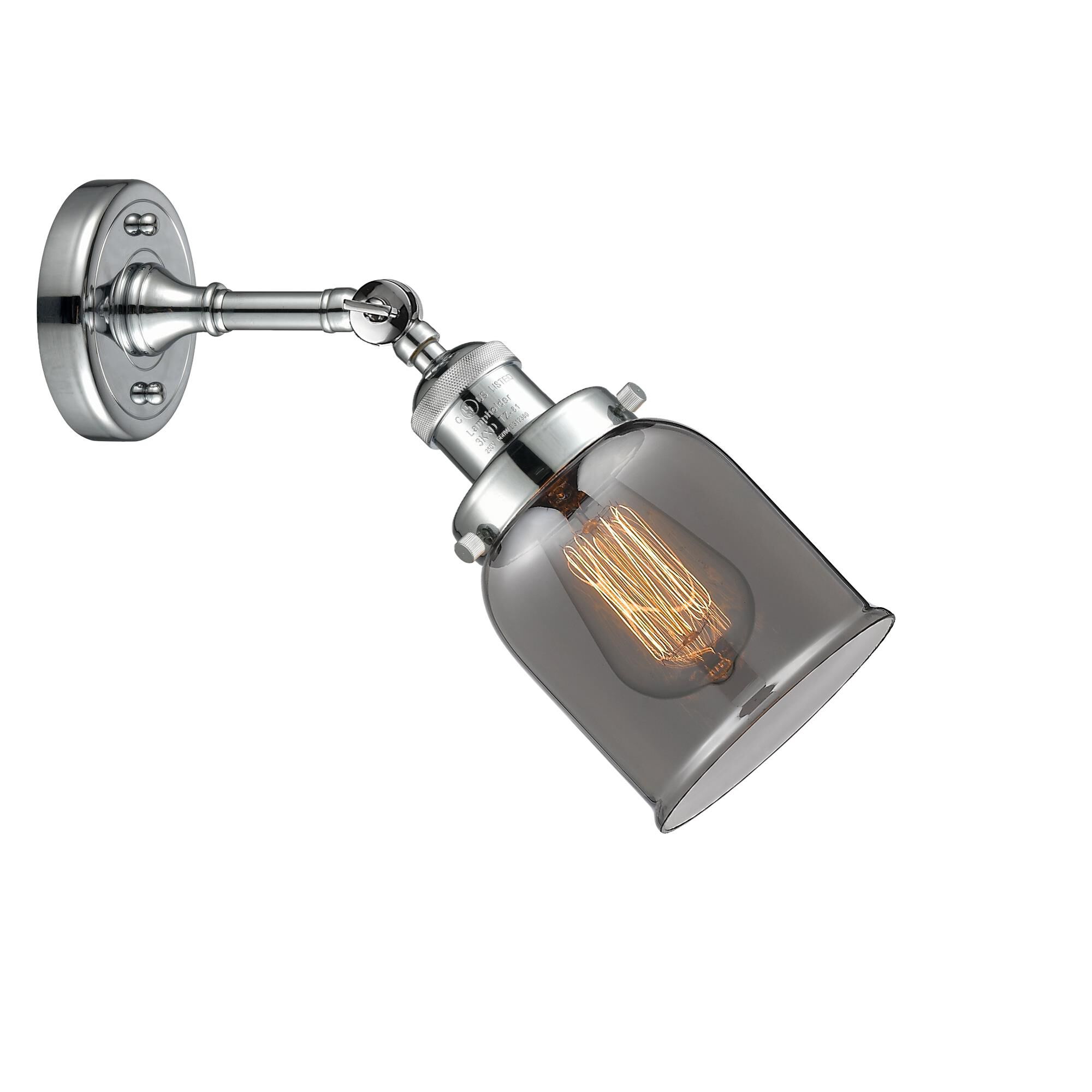 Shown in Polished Chrome finish and Plated Smoked glass and None accent