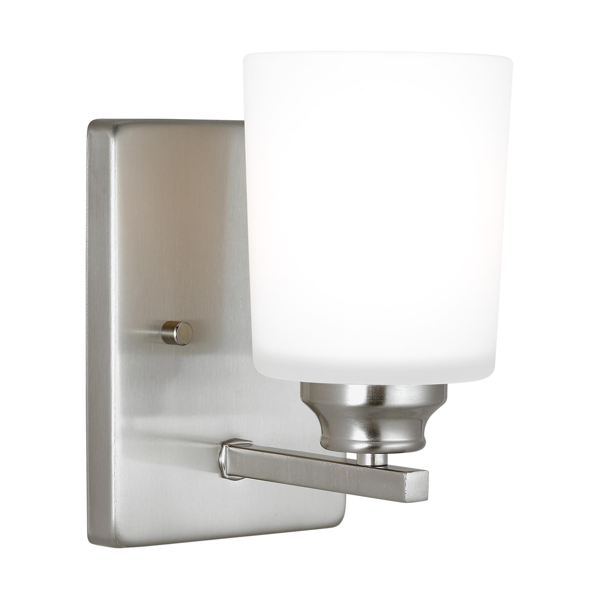 Shown in Brushed Nickel finish and Etched / White Inside Glass shade