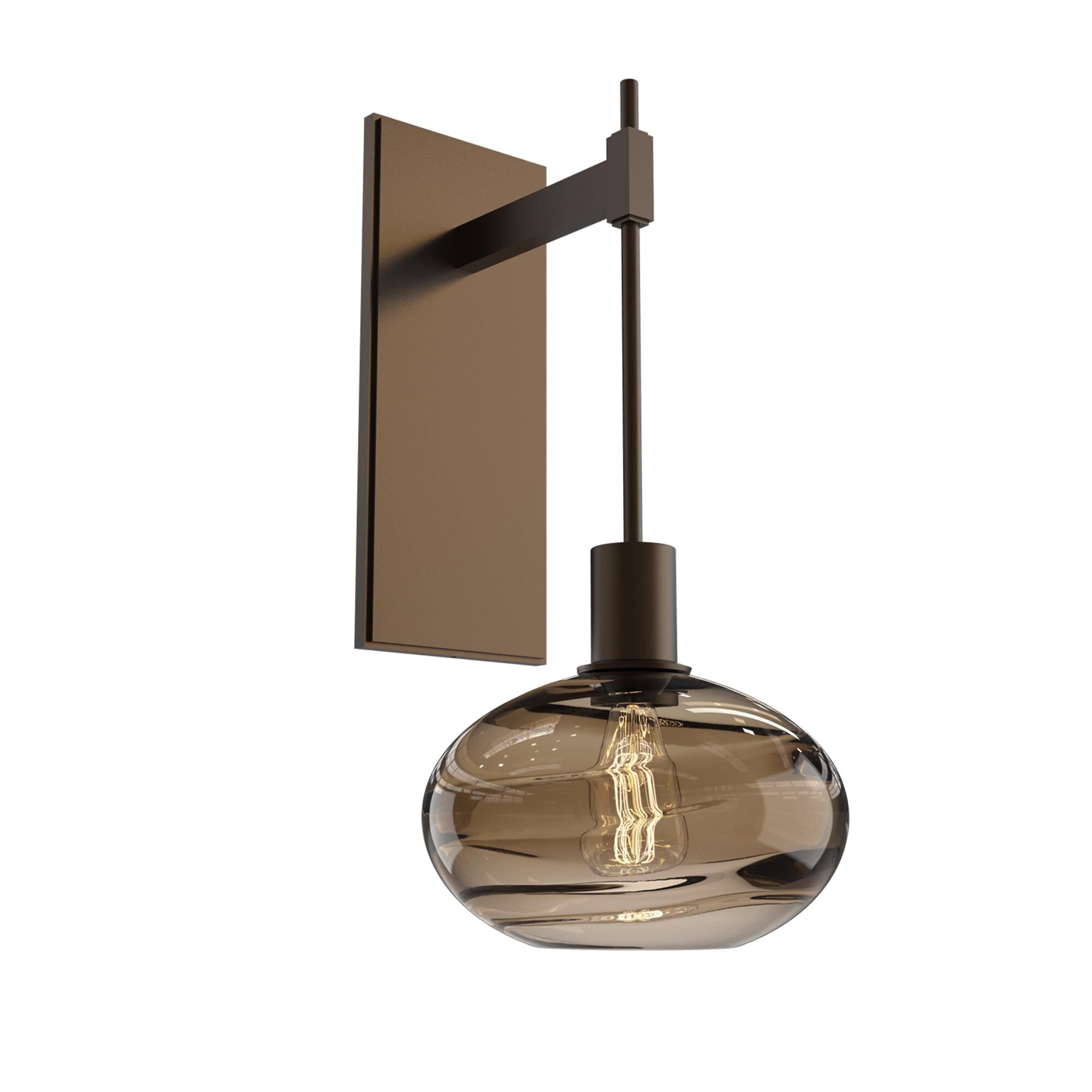 Shown in Flat Bronze finish and Optic Blown Bronze glass